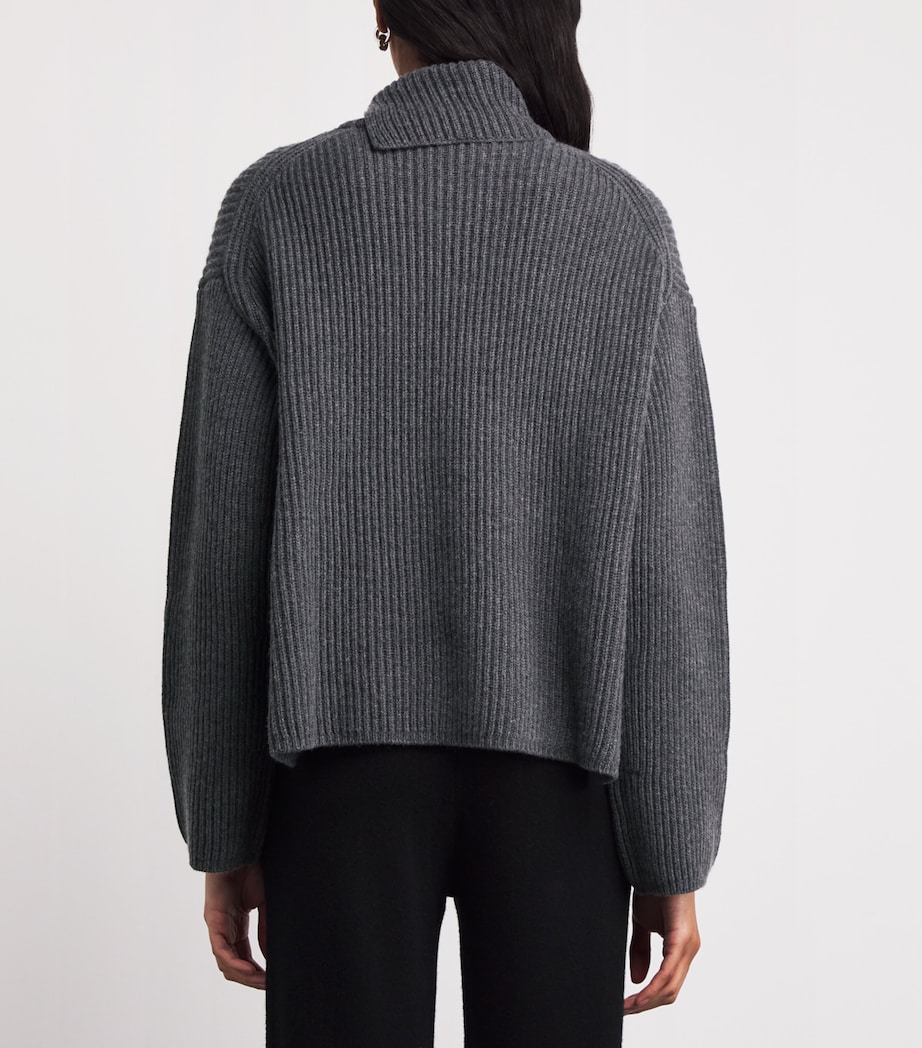 Wool-Cashmere-Silk Rollneck Sweater SMOKE Image 4