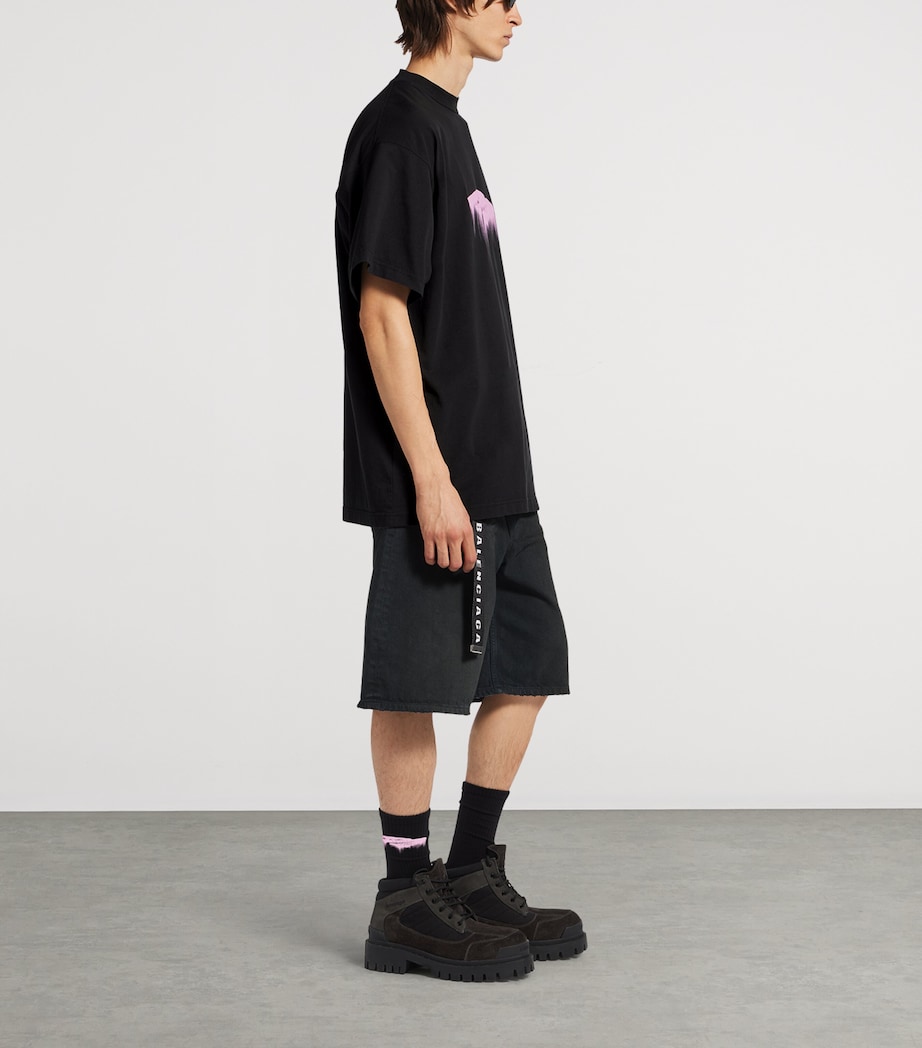 Balenciaga Mens Wet Brush Oversized T-Shirt Image 4