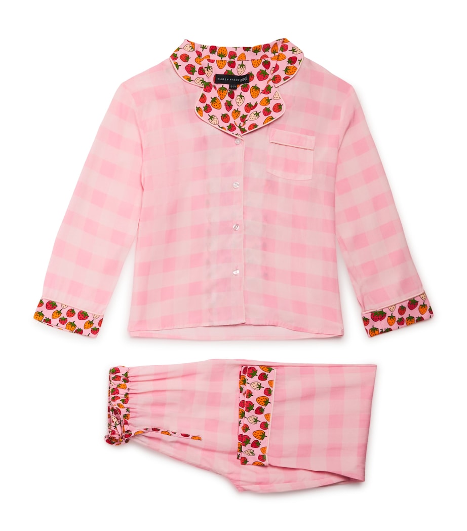 Fruit Check Print Pyjama Set (2-13 Years) PINK CHECK Image 1