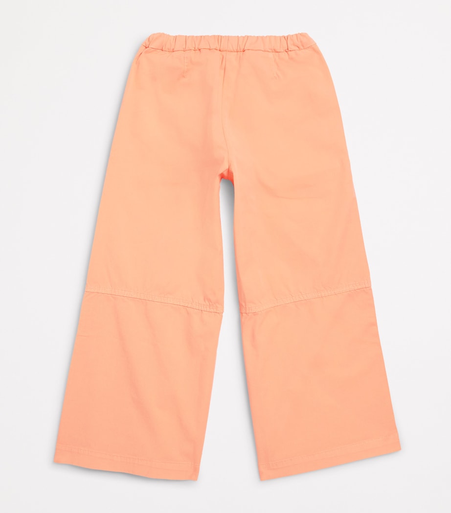 Cotton Tie-Waist Trousers (3-12 Years) 249 APRICOT Image 2