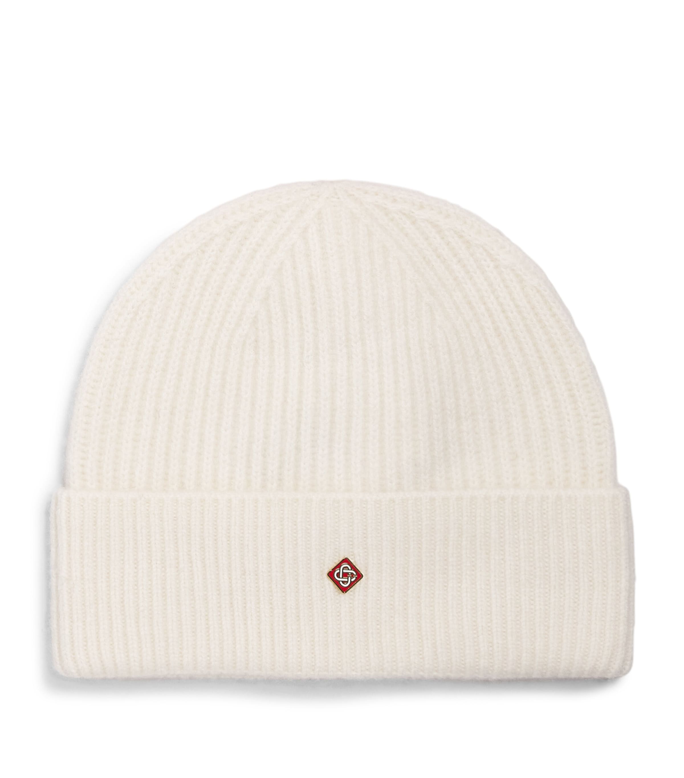 Wool Ribbed Beanie WHITE Image 1