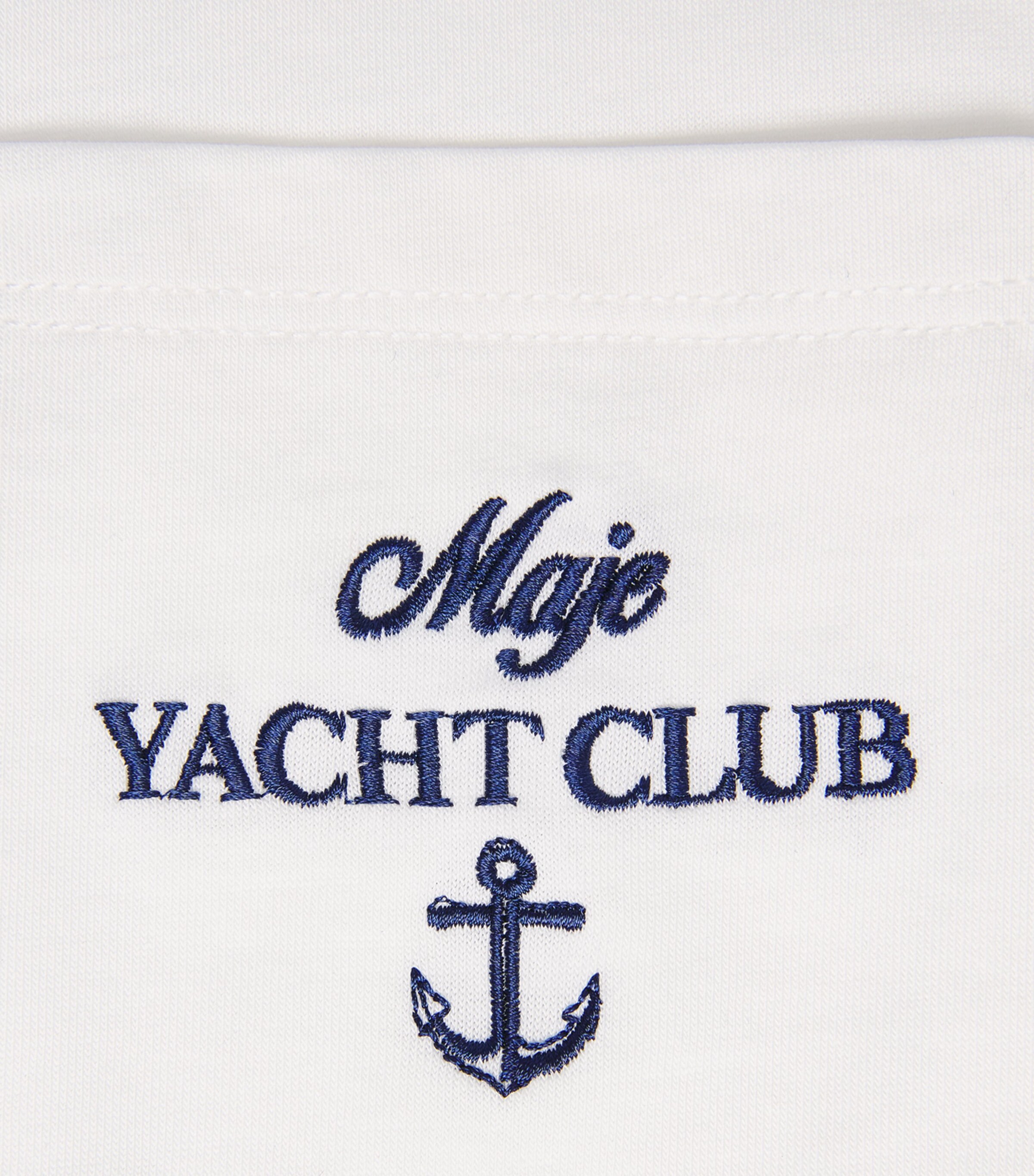Maje Womens Cotton Yacht Club T-Shirt White Image 6
