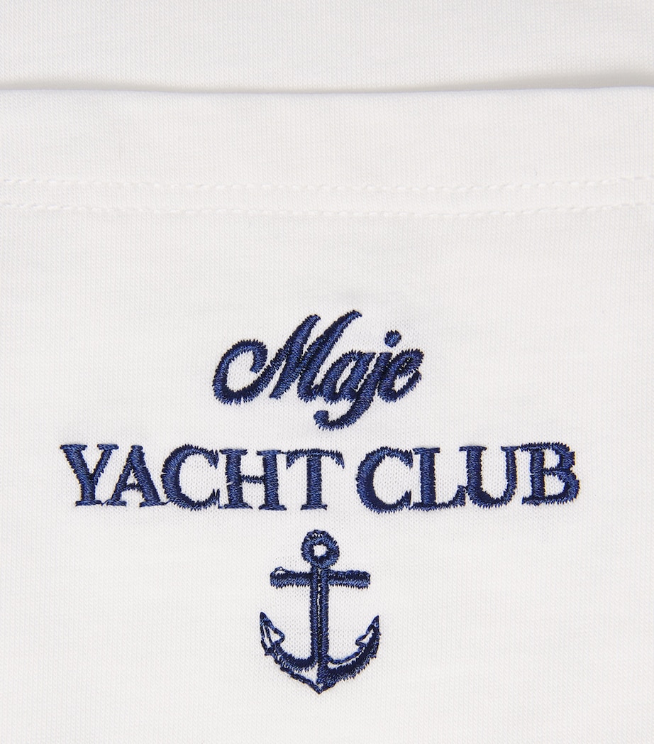 Maje Womens Cotton Yacht Club T-Shirt White Image 6