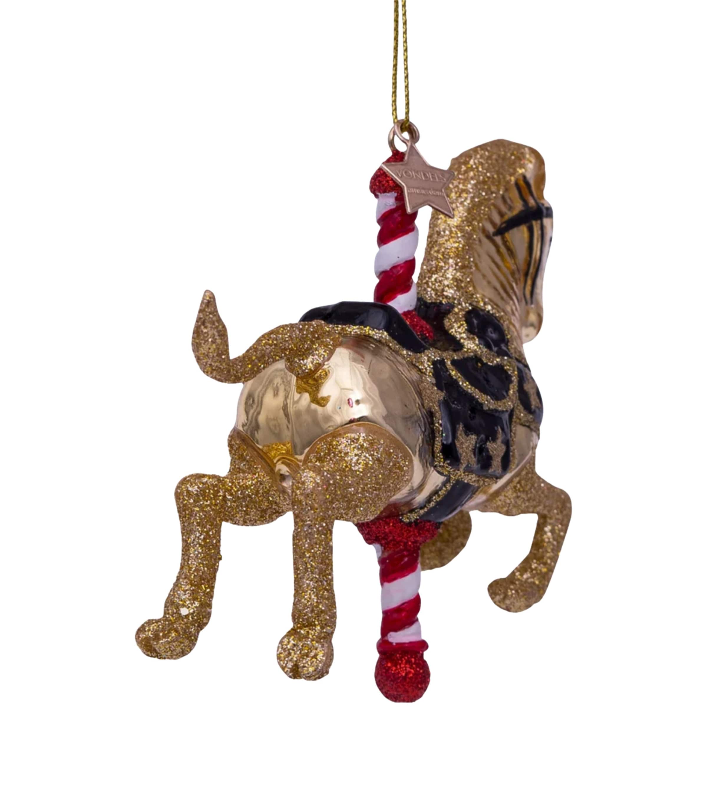 Harrods Carousel Horse Tree Decoration Gold Image 3