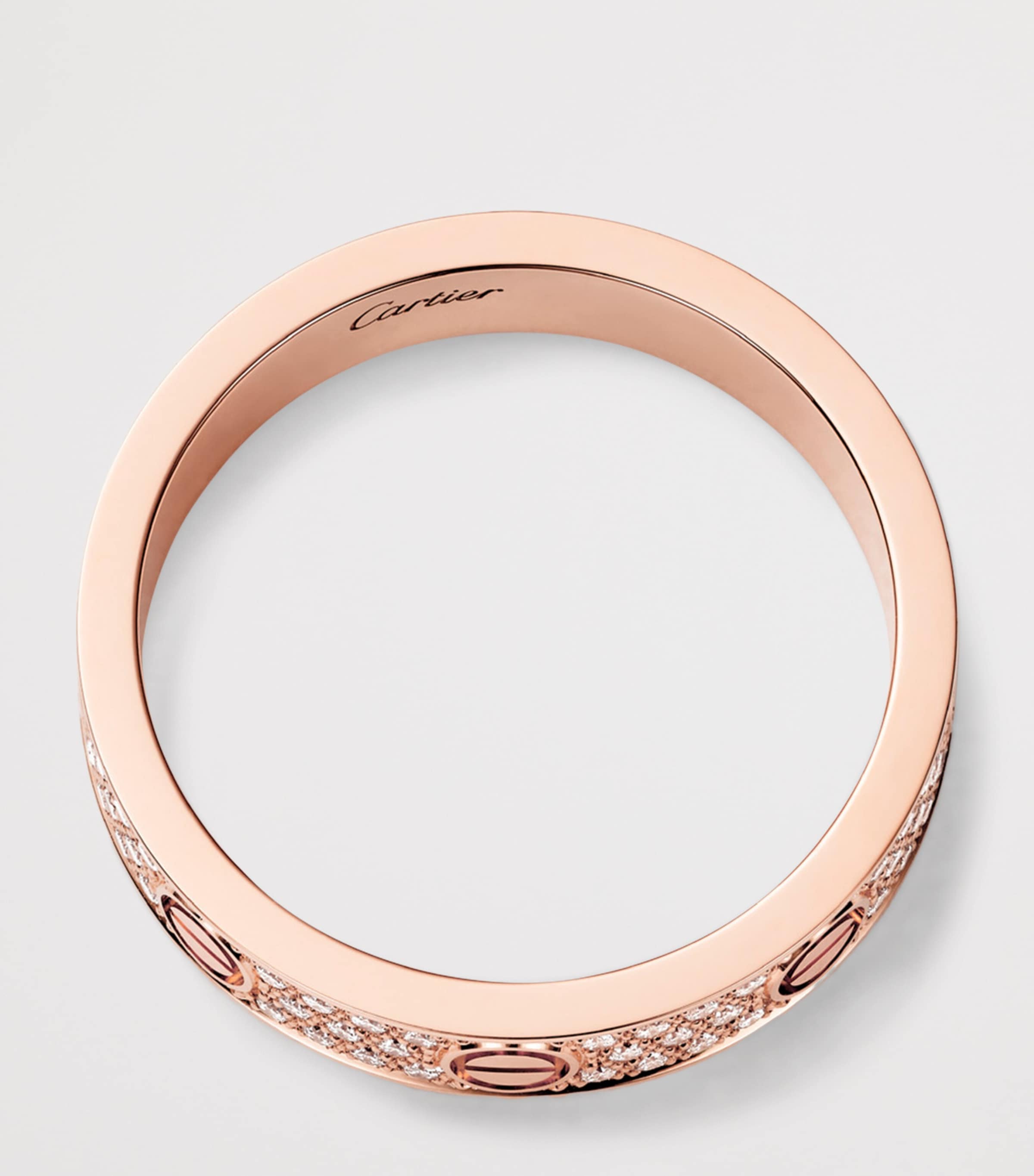 Cartier Rose Gold and Diamond LOVE Ring Rose Gold Image 3