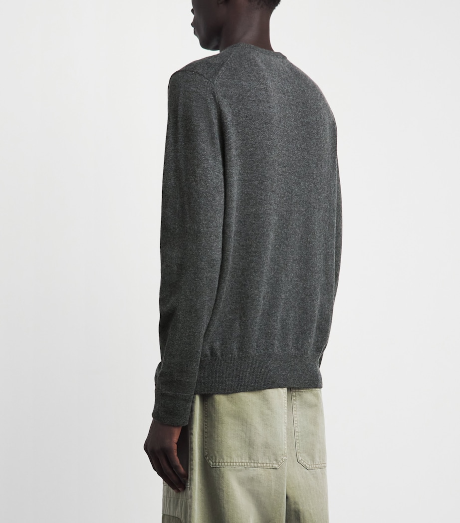 Polo Ralph Lauren Mens Wool Polo Pony Sweater Dark Charcoal Hther Image 5