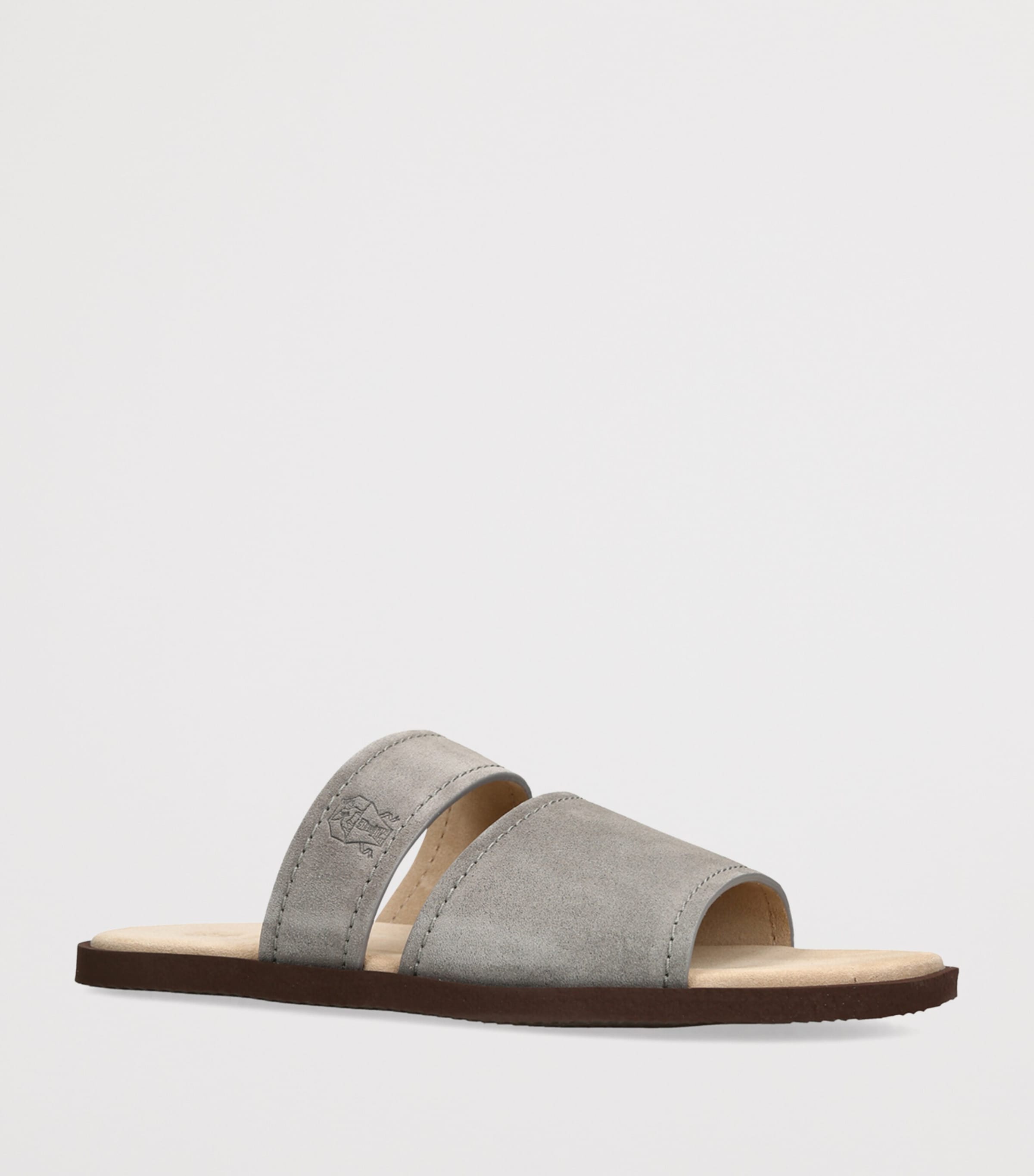 Brunello Cucinelli Leather Slides Grey Image 3