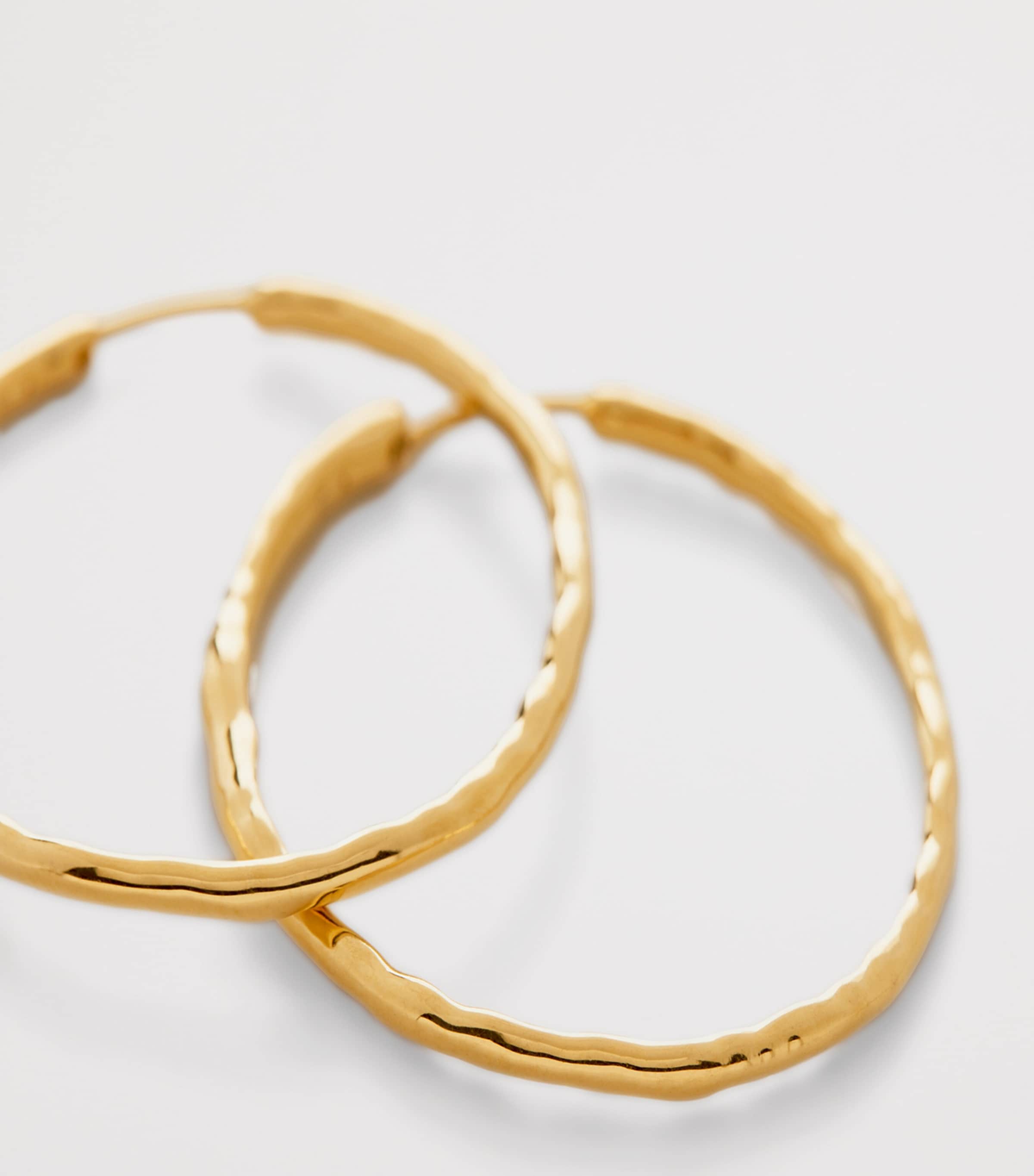 Monica Vinader Large Gold Vermeil MV Siren Muse Hoop Earrings Gold Vermeil Image 2
