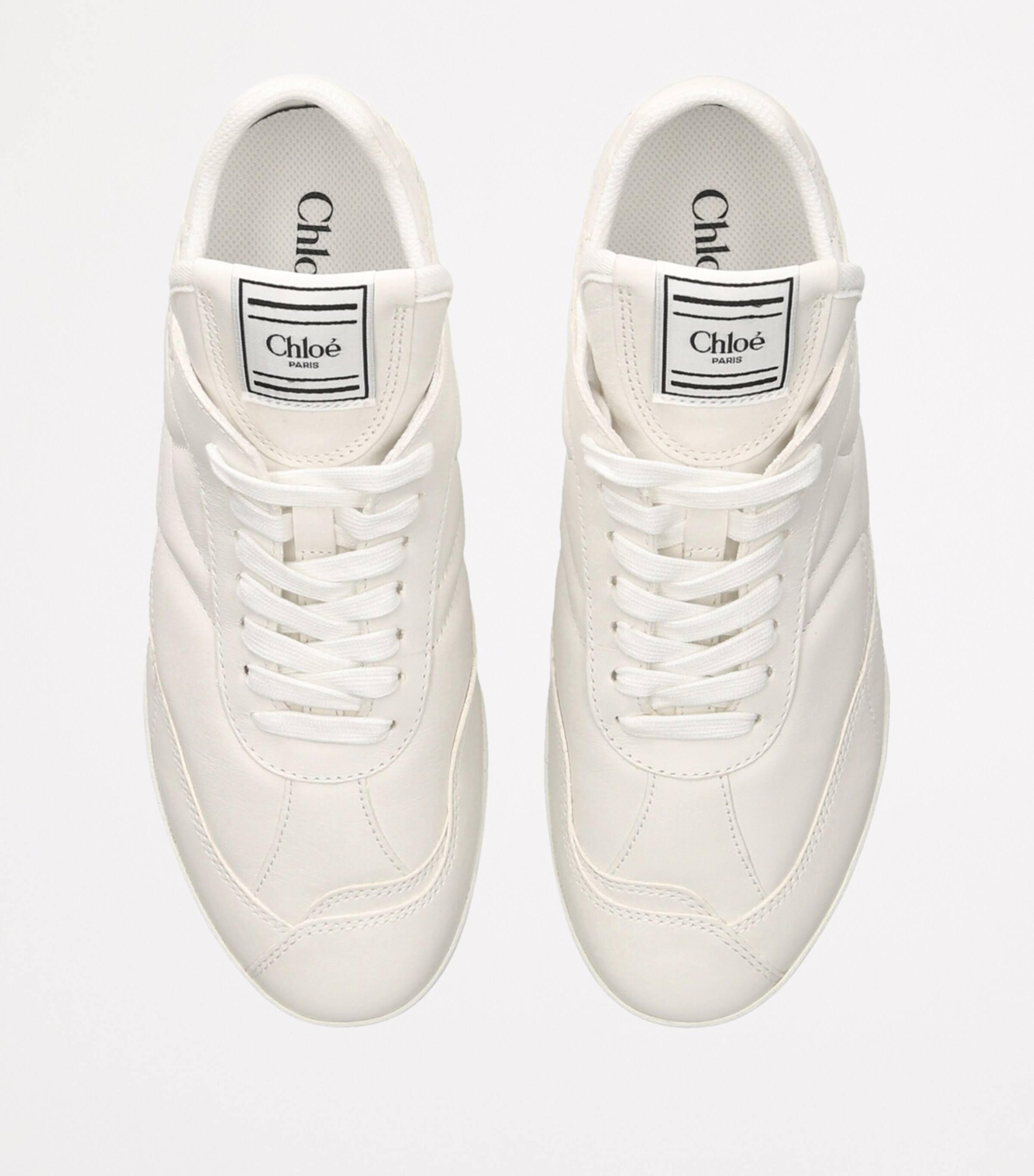 Chloé Womens Leather Kick Low-Top Sneakers Winter Wht Image 6