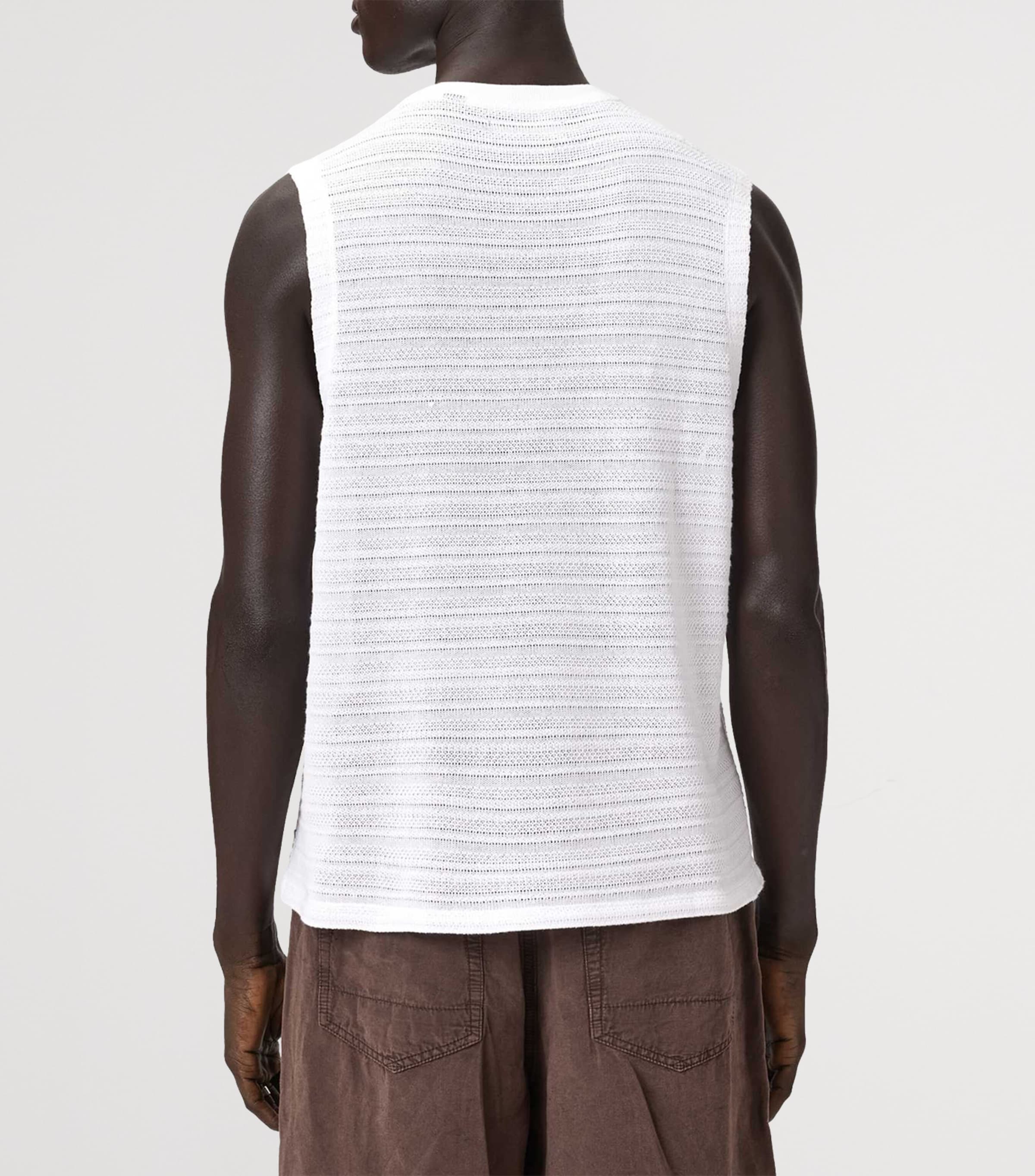 AllSaints Mens Organic Cotton Cove Tank Top Ashen White Image 4