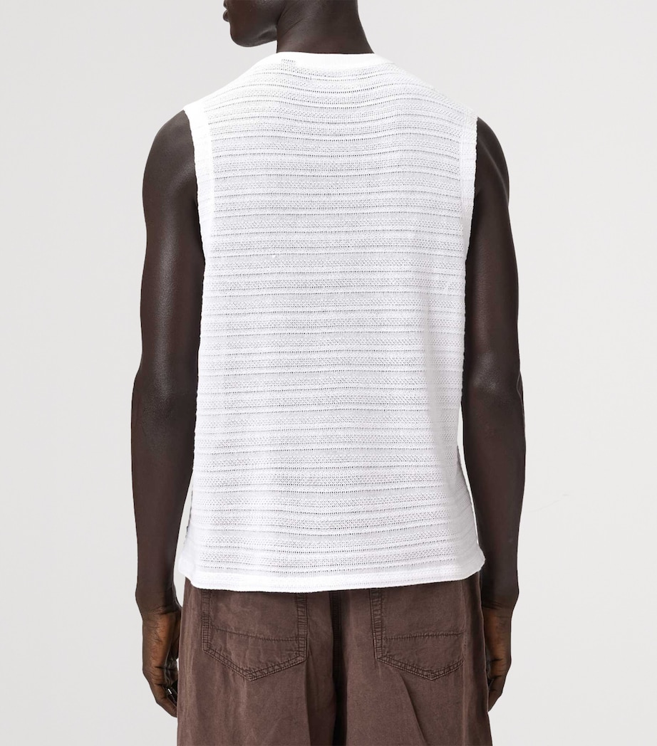 AllSaints Mens Organic Cotton Cove Tank Top Ashen White Image 4