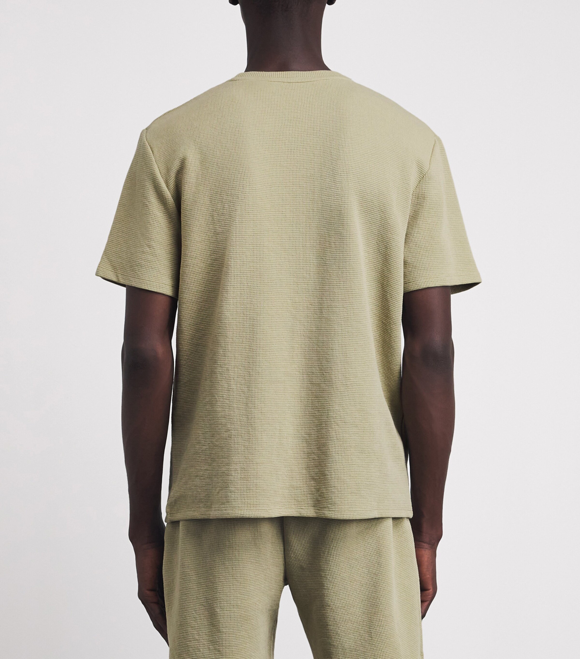 BOSS Mens Waffle-Knit Logo T-Shirt Light/pastel Grn Image 5