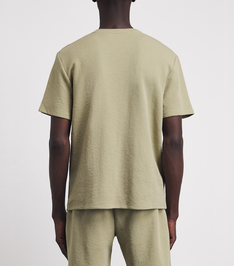 BOSS Mens Waffle-Knit Logo T-Shirt Light/pastel Grn Image 5