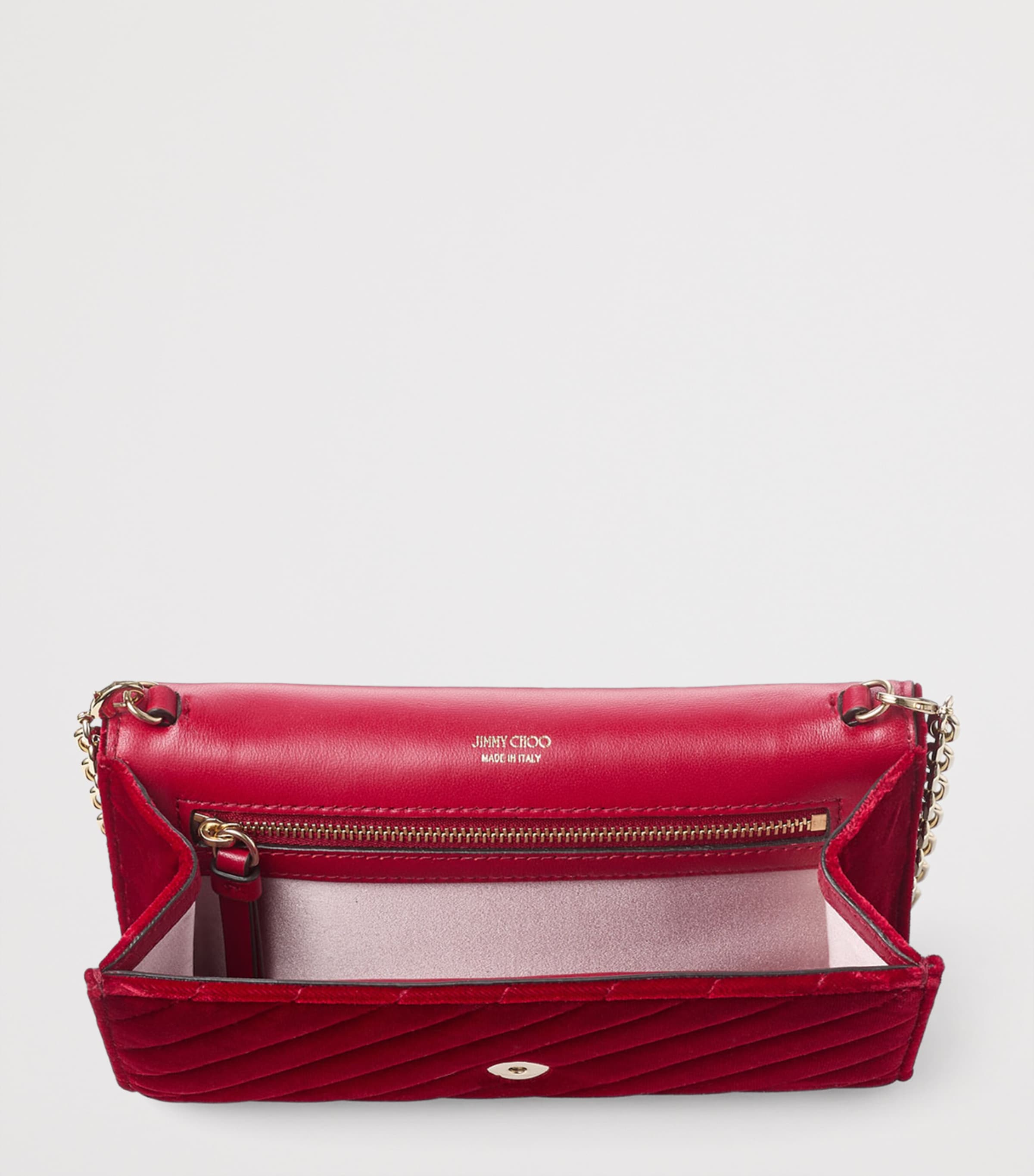 Curve Velvet Chain Wallet RUBY RED/SHINY GOLD Image 5