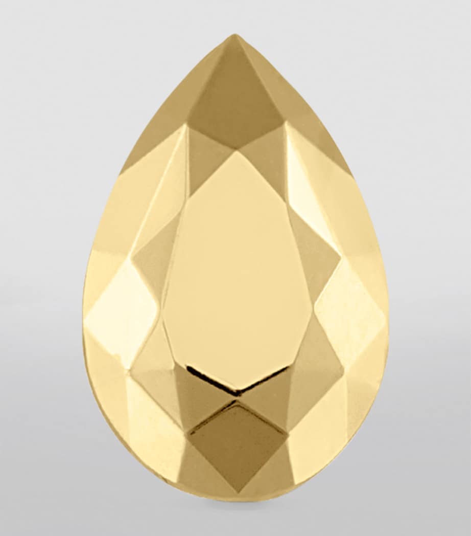 Faceted Pear Threaded Stud Earring (5.5mm) YELLOW GOLD Image 3