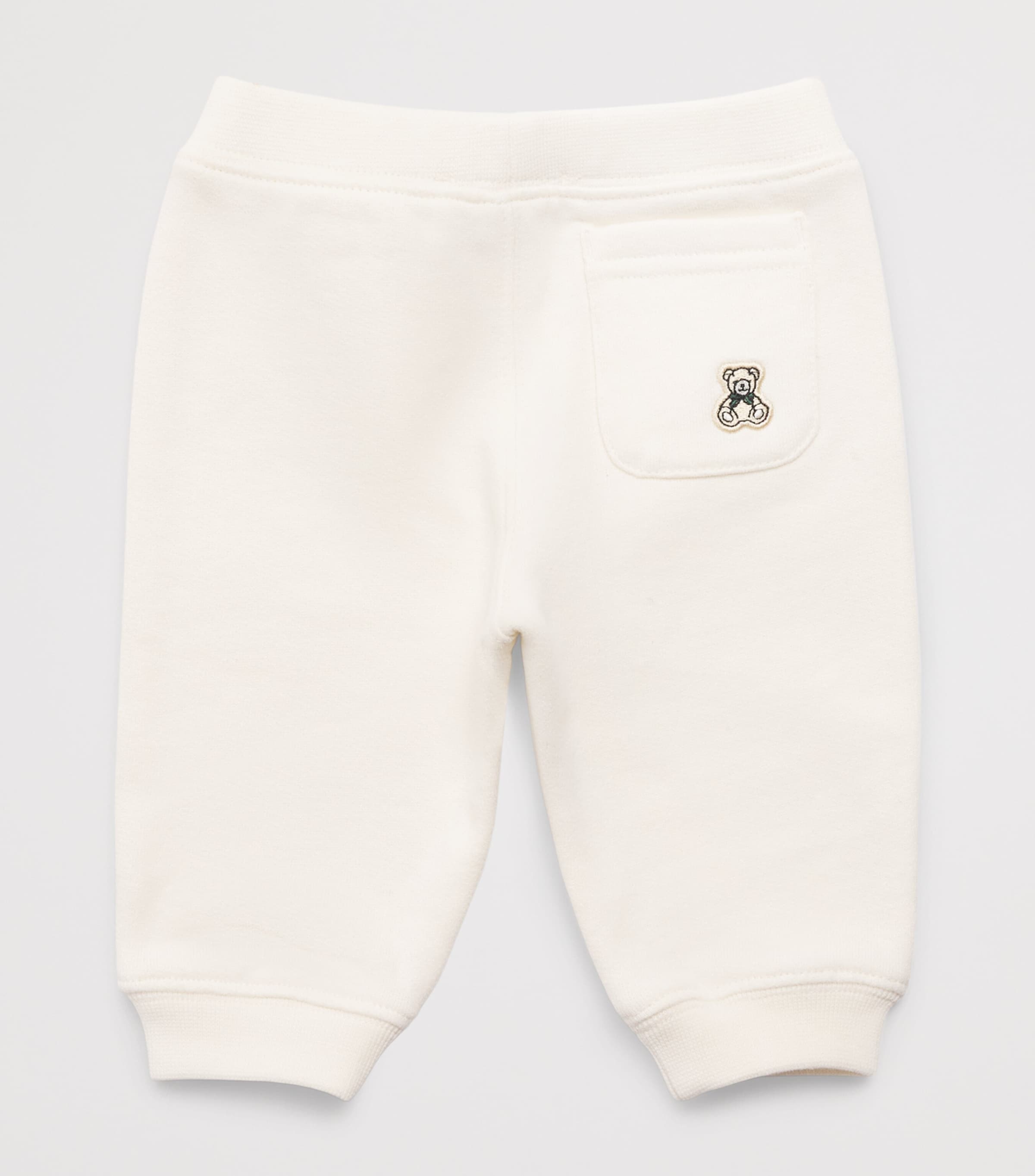 Harrods Cotton Sweatpants (0-18 Months) Ivory Image 2