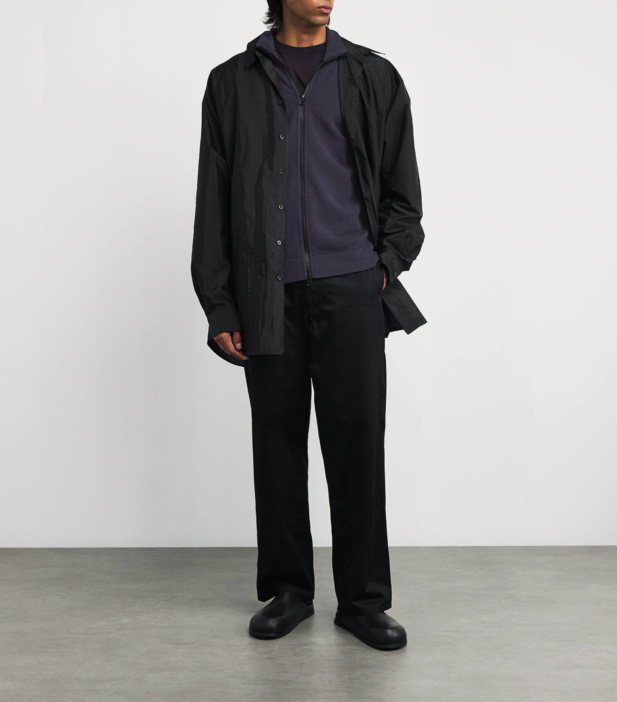 Wool-Blend Zip-Up Cardigan V0020 Image 2