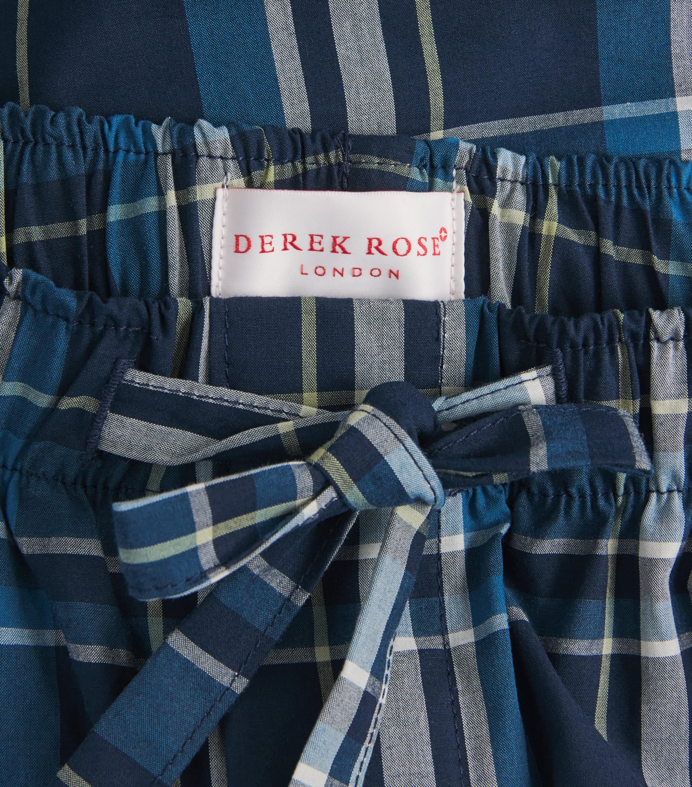 Derek Rose Mens Check Barker Pyjama Bottoms Nav Image 6