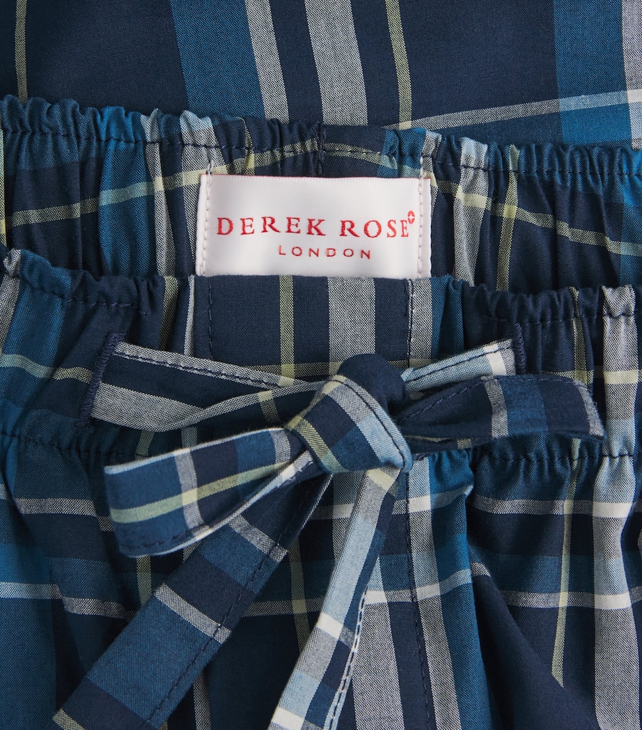 Derek Rose Mens Check Barker Pyjama Bottoms Nav Image 6