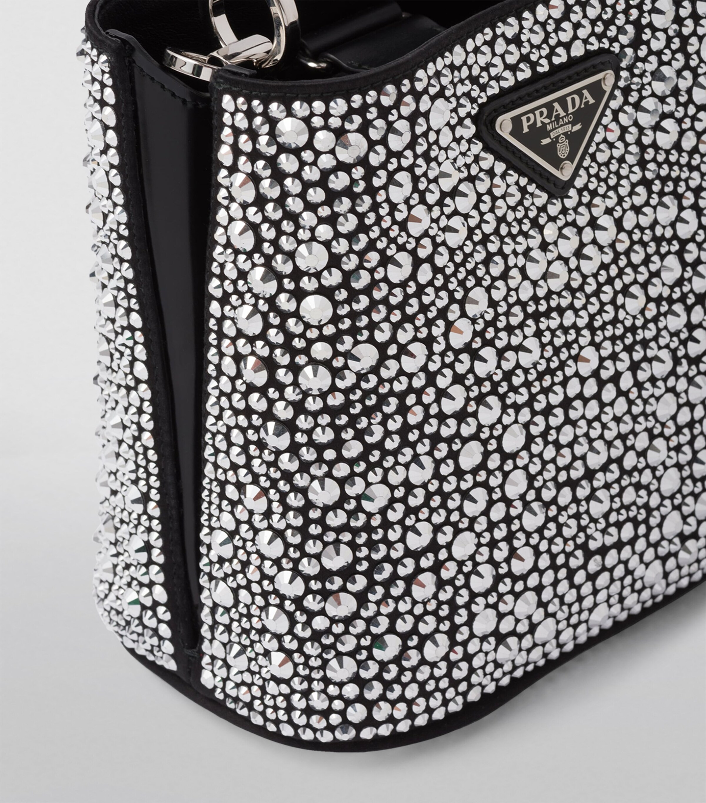 Prada Satin Embellished Panier Shoulder Bag Image 7