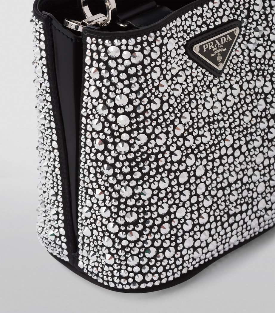 Prada Satin Embellished Panier Shoulder Bag Image 7
