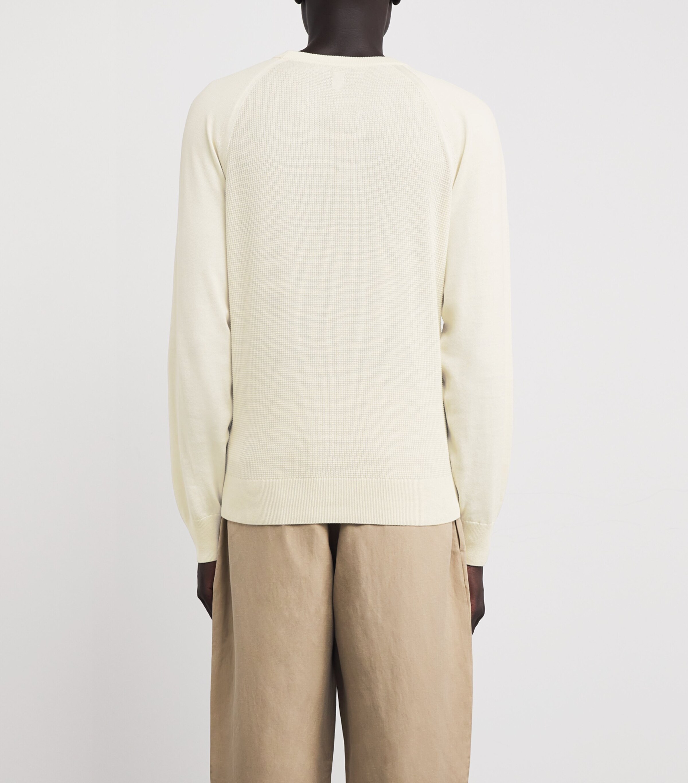 Canali Mens Cotton-Silk Sweater White Image 4