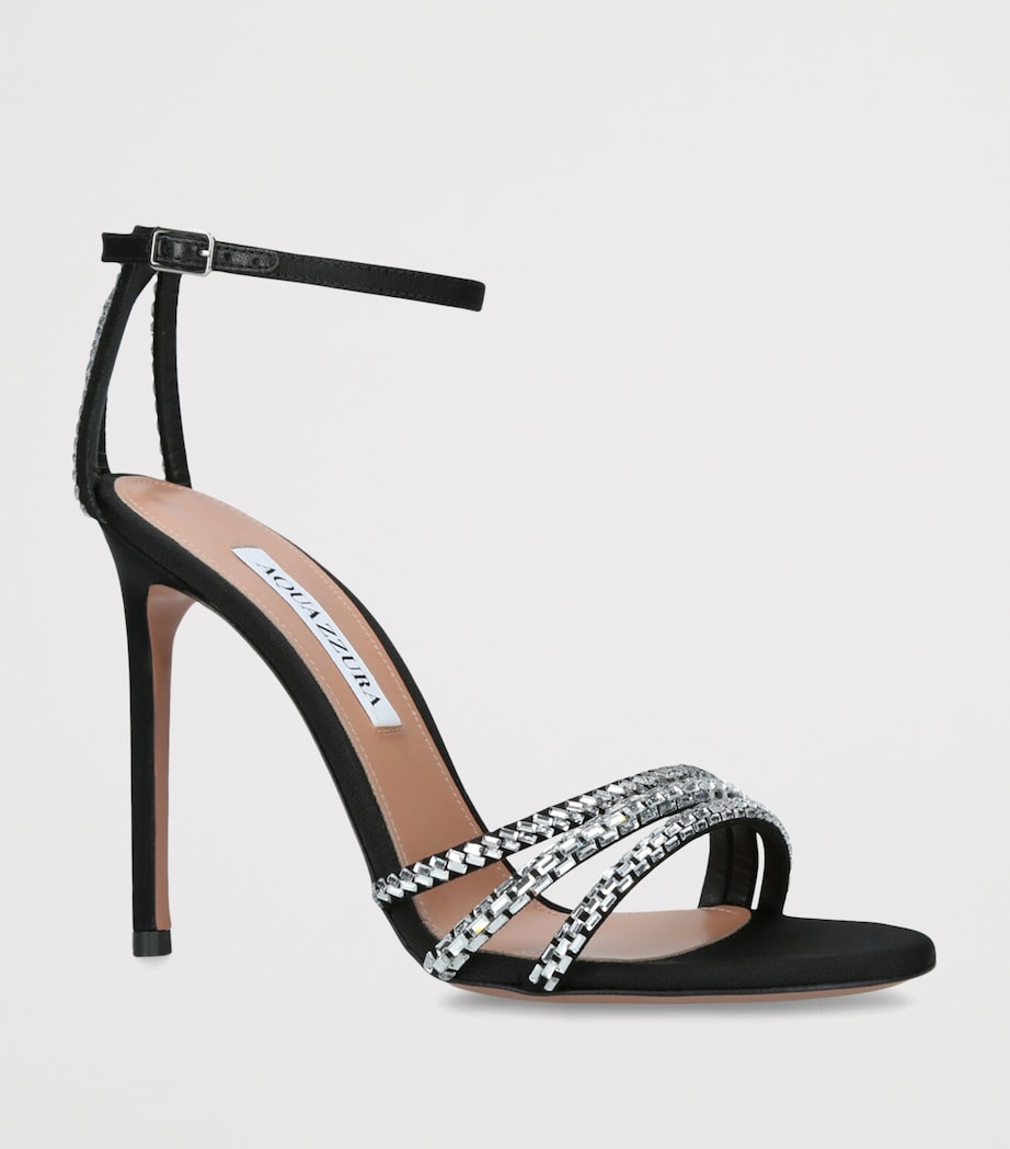 Suede Embellished Milagros Sandals 105 BLACK Image 3