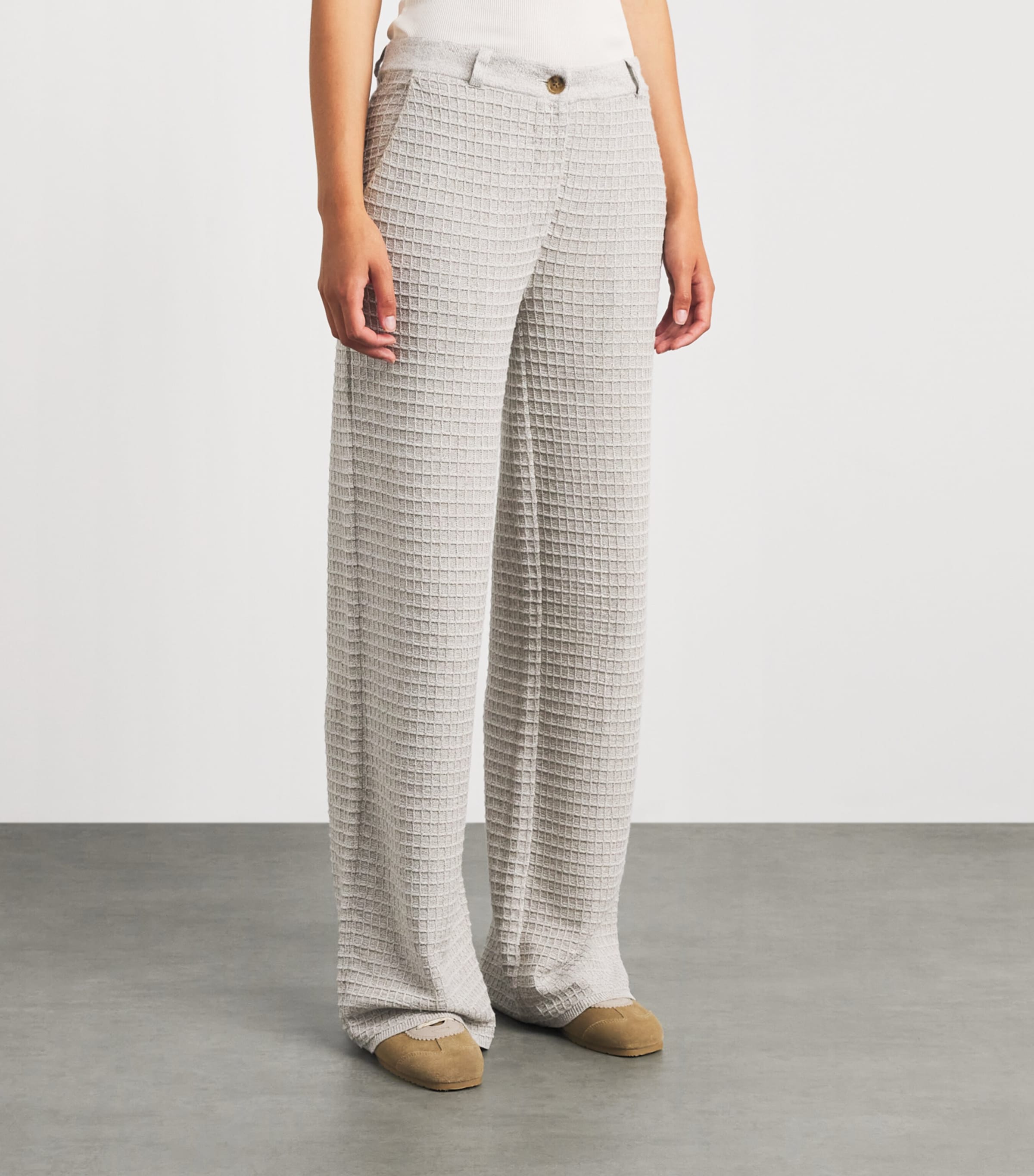 Guest In Residence Womens Linen-Silk Waffle Work Trousers Cream/sandstone Image 4