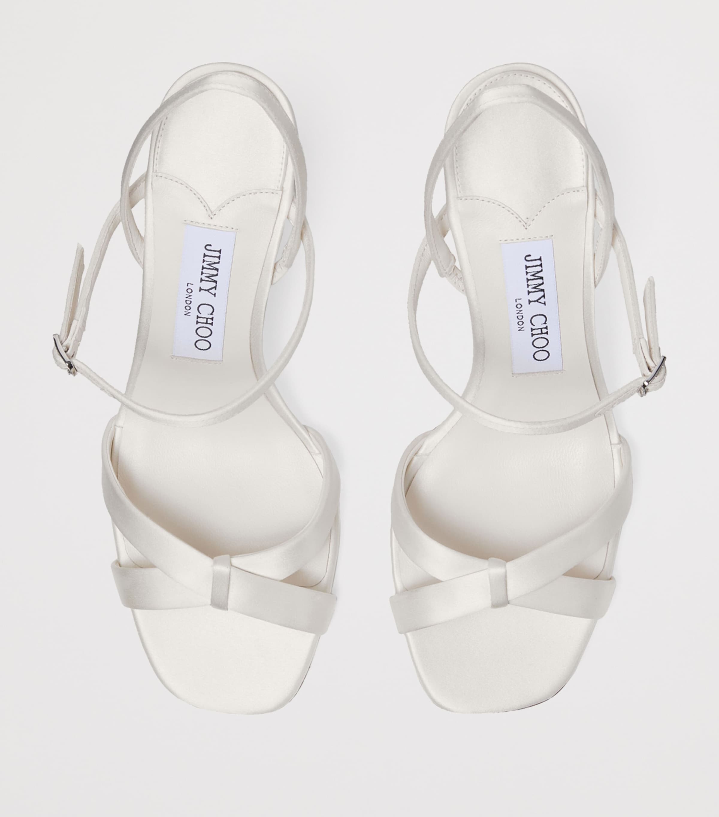 Jimmy Choo Ivory Elsy 85 Satin Heeled Sandals | Harrods US