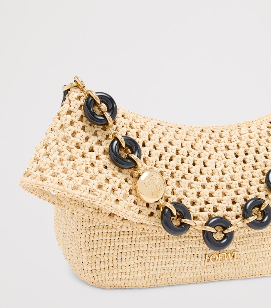 x Paula's Ibiza Medium Raffia Ola Shoulder Bag NATURAL Image 7