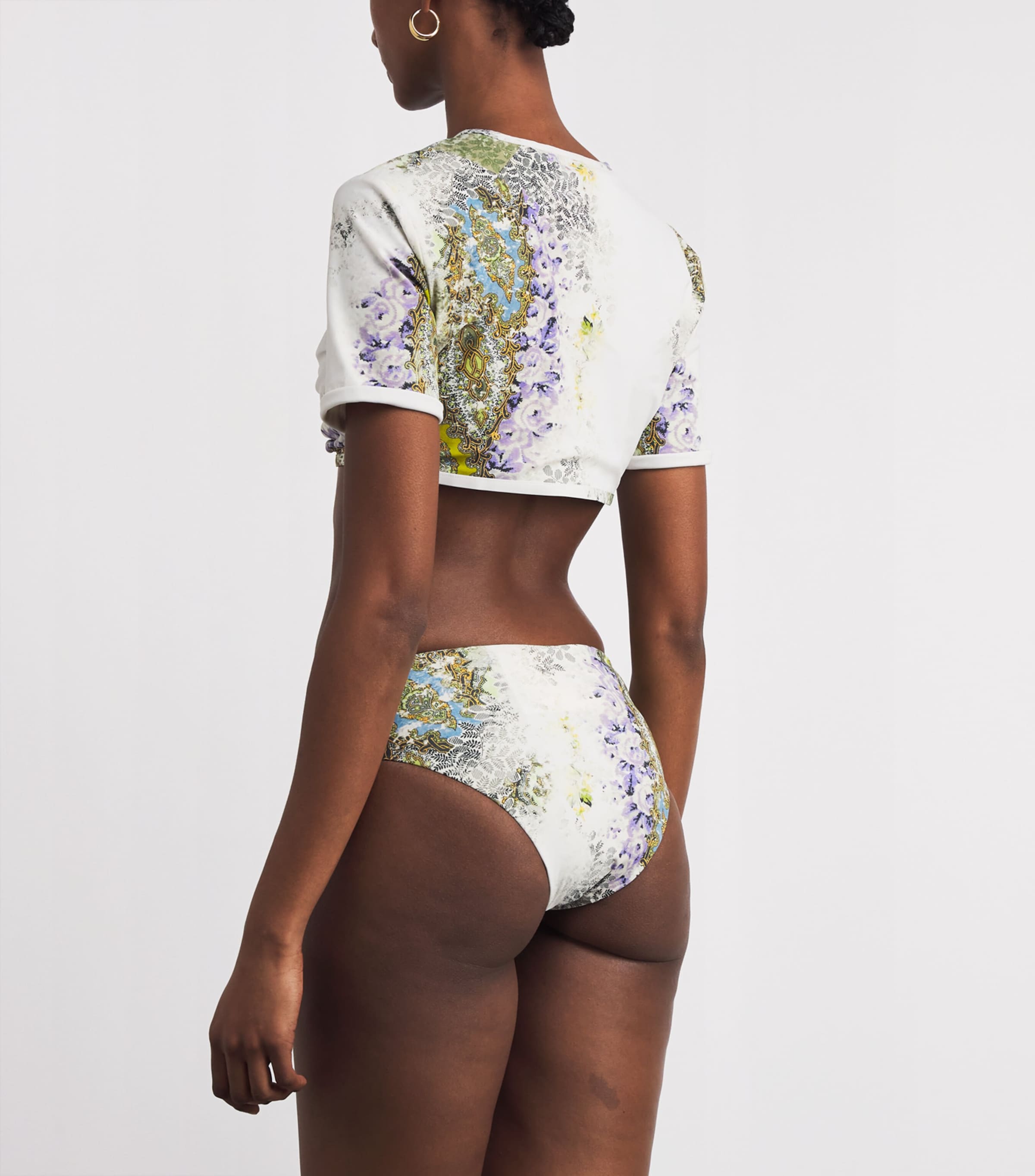 Gathered U-Prong Bikini Top ABSENCE PRINT Image 3