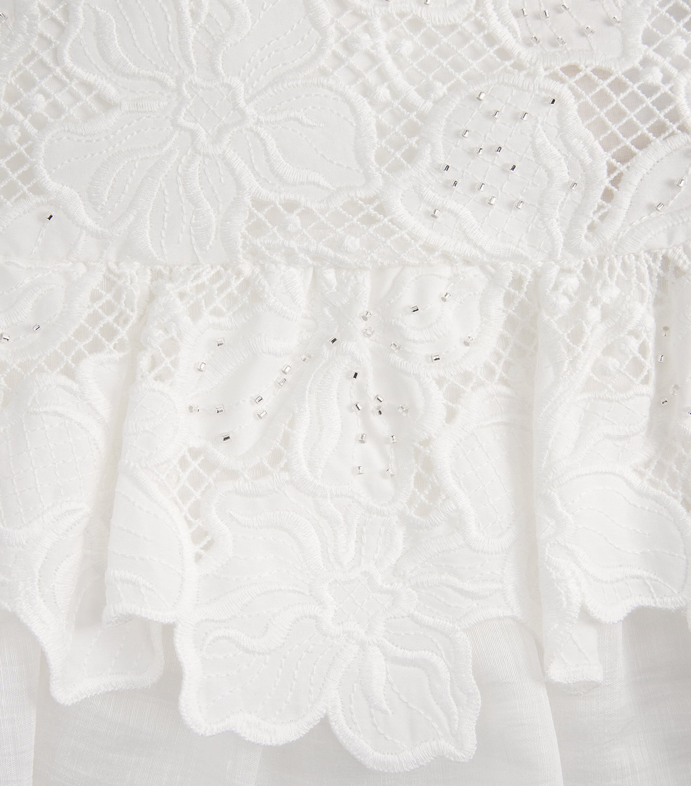 Sandro Paris Womens Guipure Lace Mini Skirt White Image 6