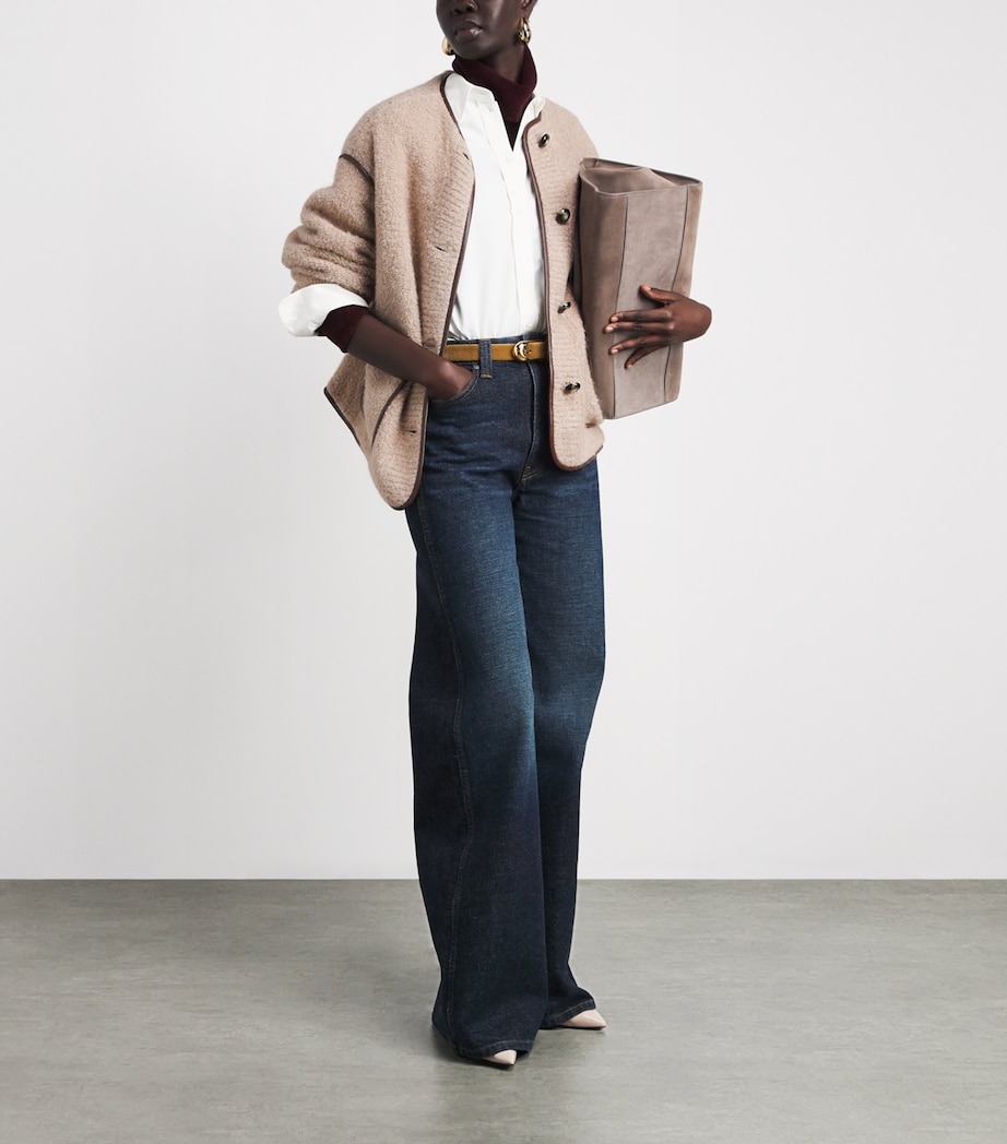 Altuzarra Womens Alpaca-Blend Irving Jacket Akoya Pearl Image 2