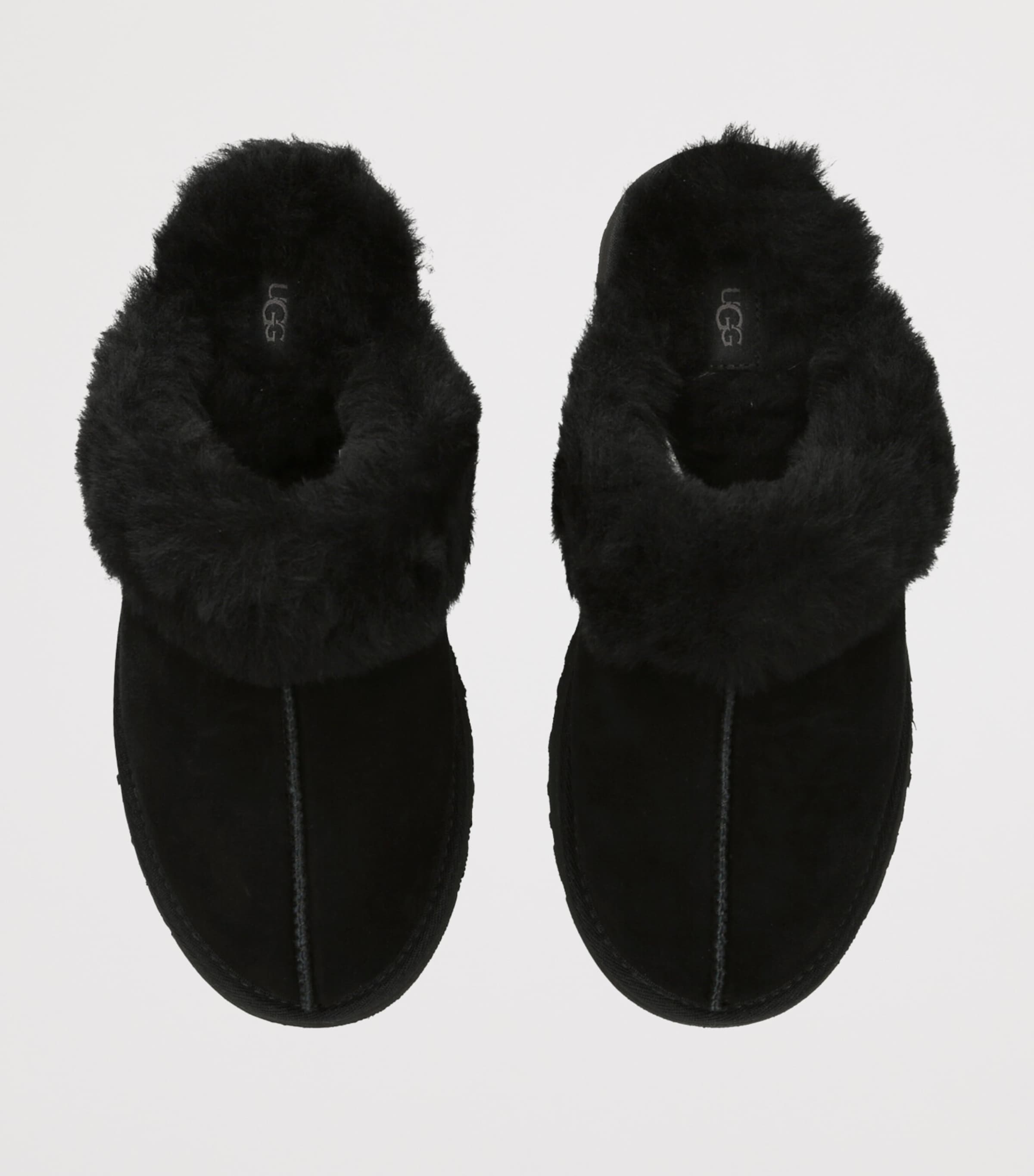 Suede Disquette Slippers BLACK Image 4