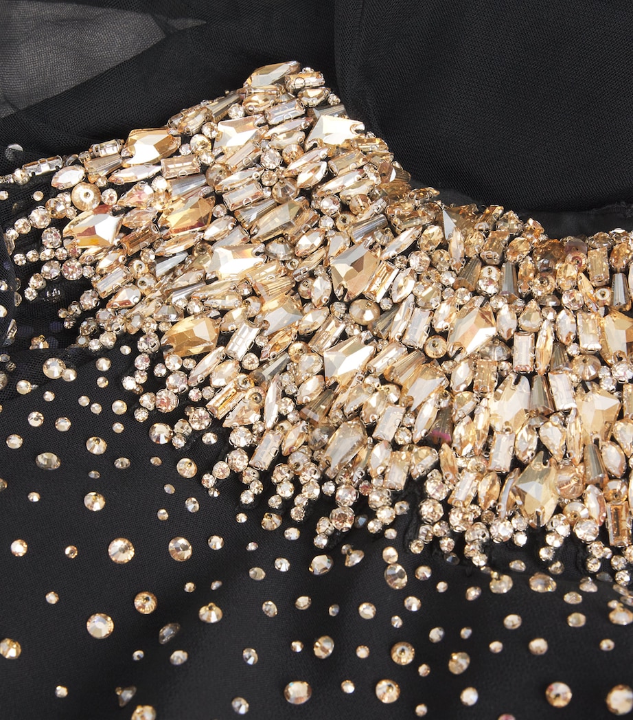 Embellished Mesh-Cape Zadie Gown LIQUORICE Image 5
