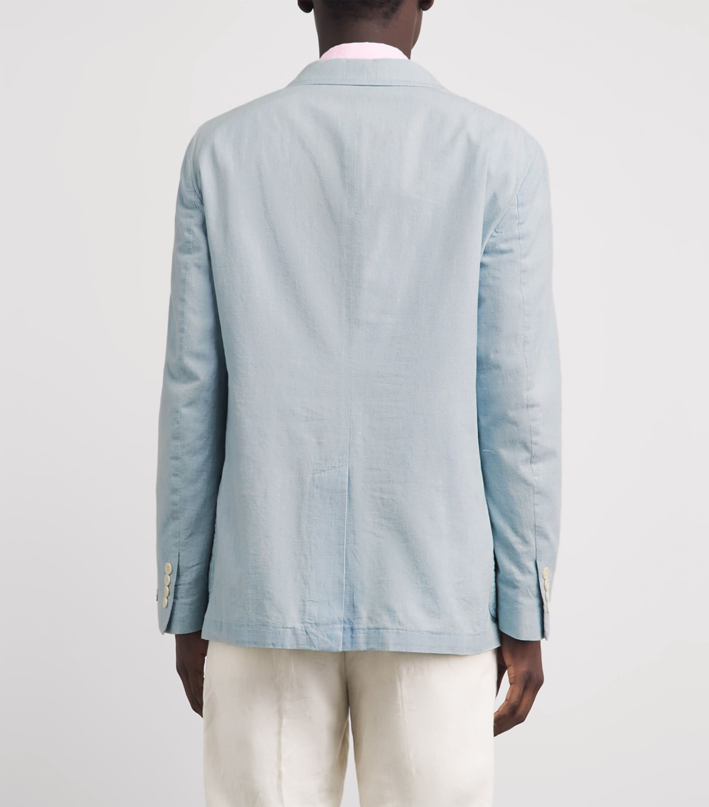 Polo Ralph Lauren Mens Linen Single-Breasted Blazer Chambray Image 5