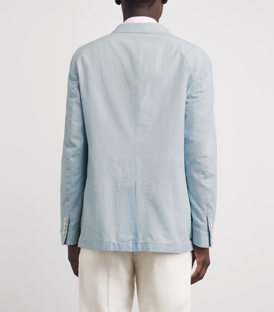 Polo Ralph Lauren Mens Linen Single-Breasted Blazer Chambray Image 5