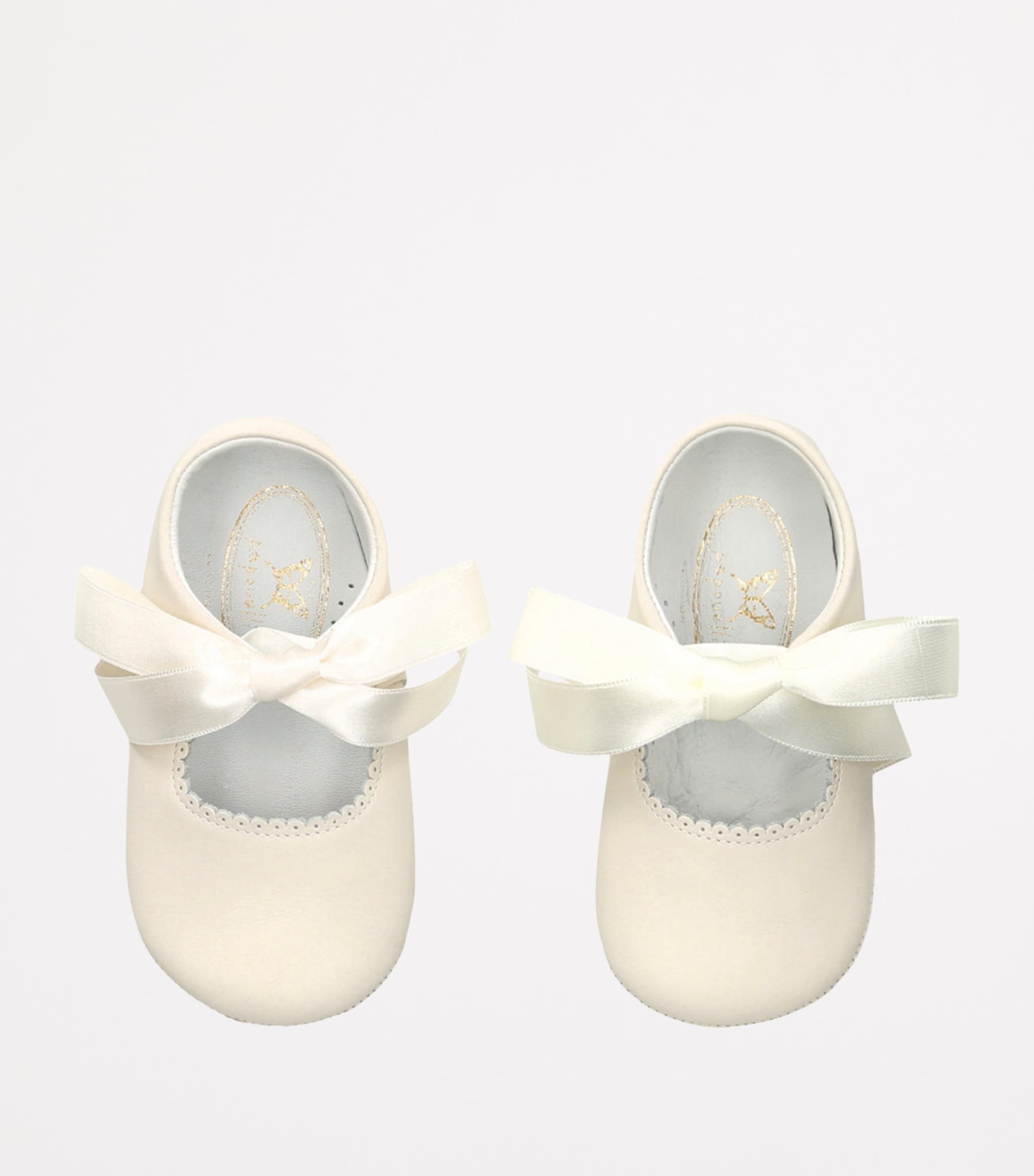Leather Polly Crib Shoes CREAM Image 4