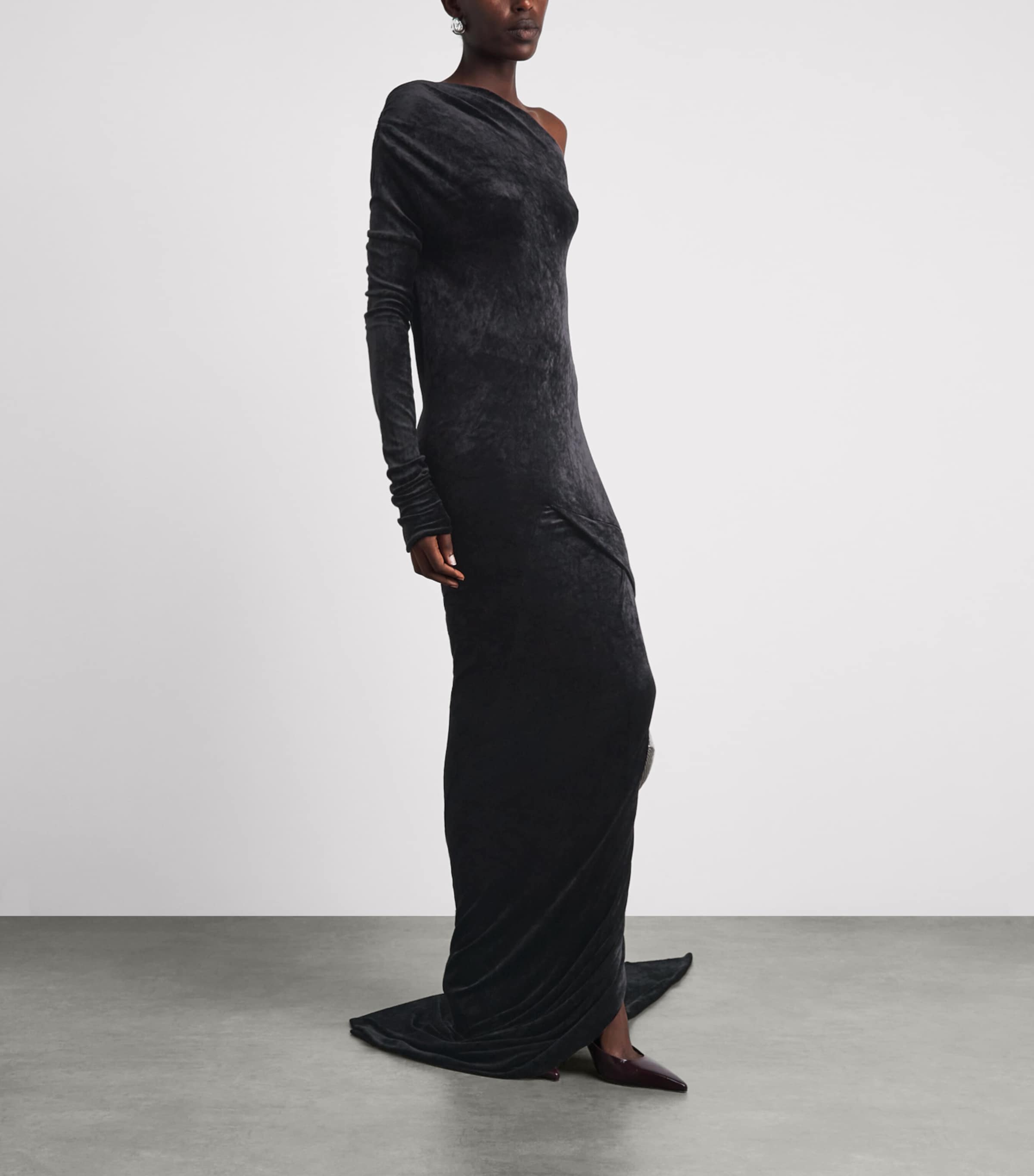 Rick Owens Womens Velvet Shailee Gown Black Image 2
