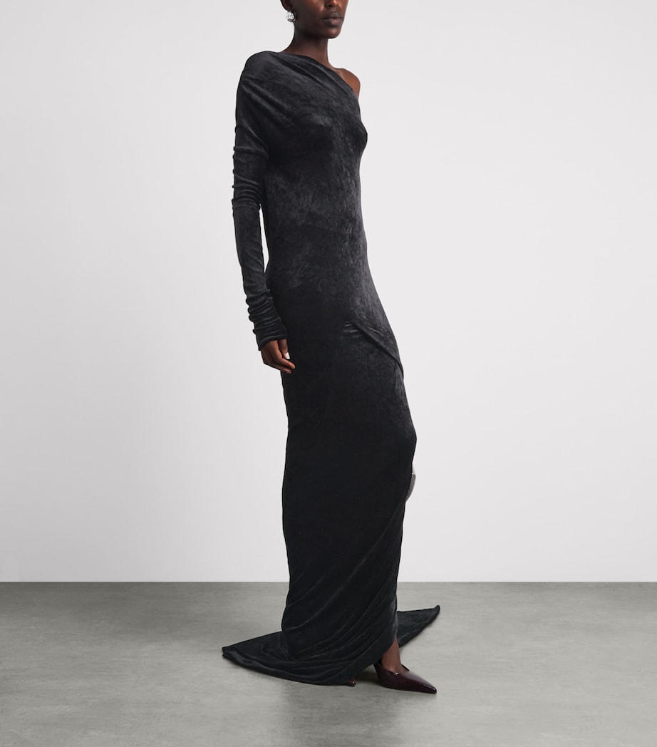 Rick Owens Womens Velvet Shailee Gown Black Image 2