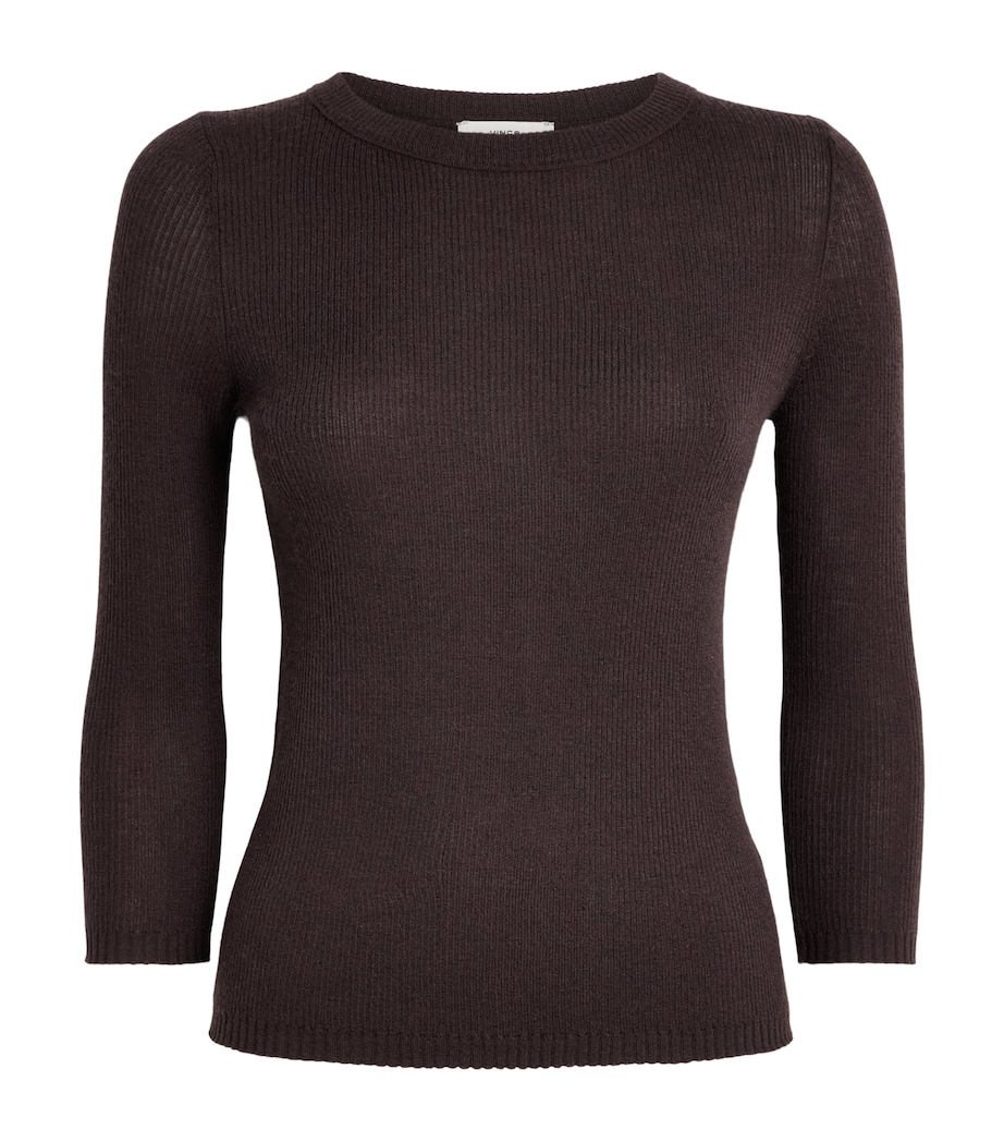 Vince Womens Cashmere-Silk Sweater Iron Image 1