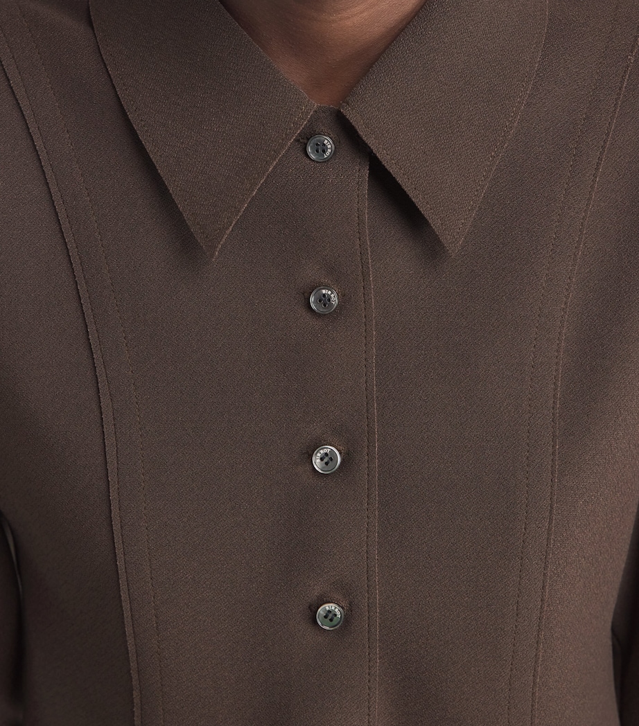 Birrot Womens Lay 2 Fitted Shirt Cocoa Brown Image 3