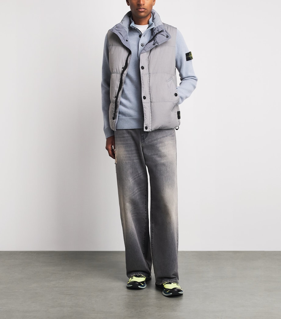 Stone Island Mens Wool-Blend Button-Up Sweater Image 2