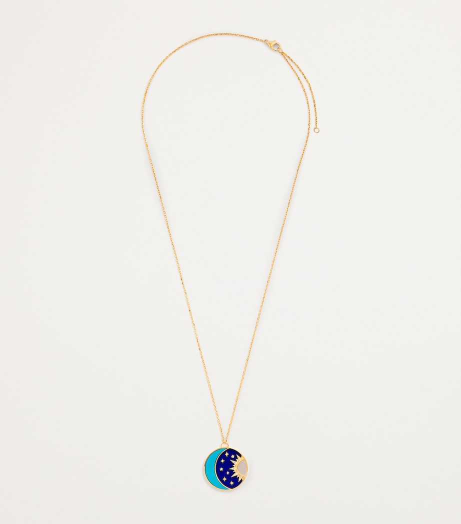 Yellow Gold, Diamond, Lapis and Turquoise Cosmic Love Necklace YELLOW GOLD Image 3