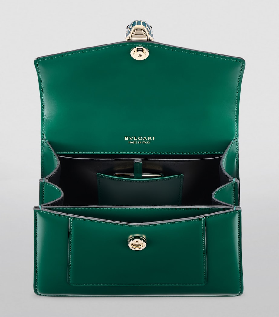 Leather Serpenti Forever Top-Handle Bag GREEN LIGHT Image 4