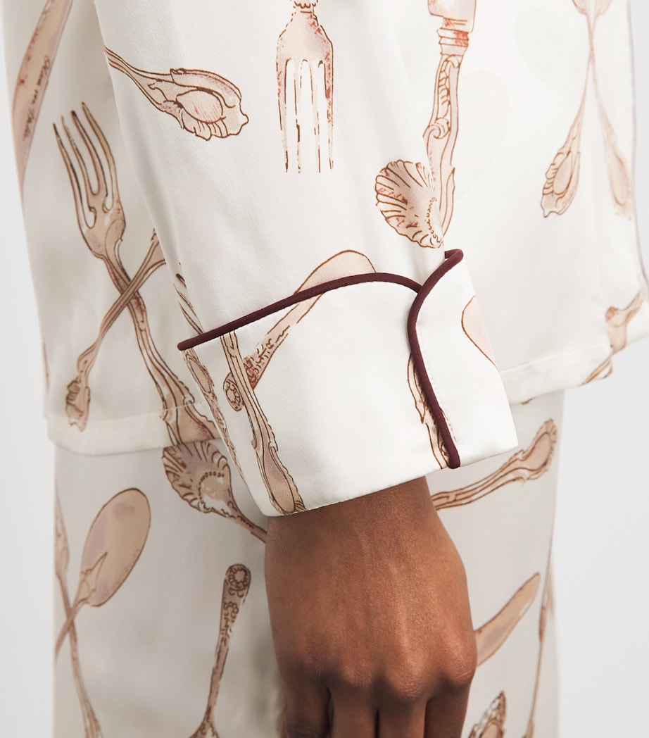 Olivia von Halle Womens Silk Silverware Lila Sevilla Pyjama Set Sevilla Image 3