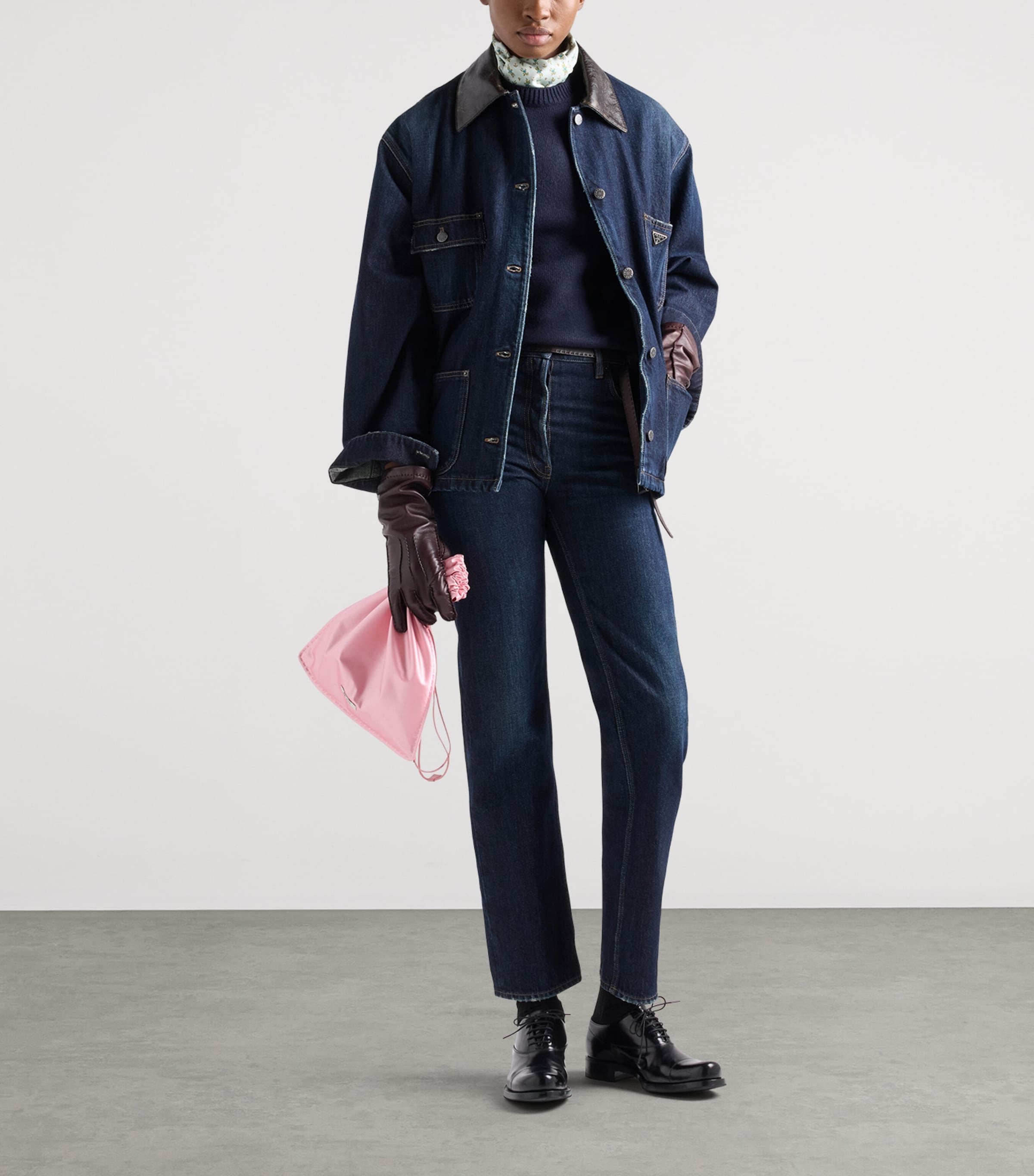 Prada Womens High-Waist Straight Jeans Blue Image 2