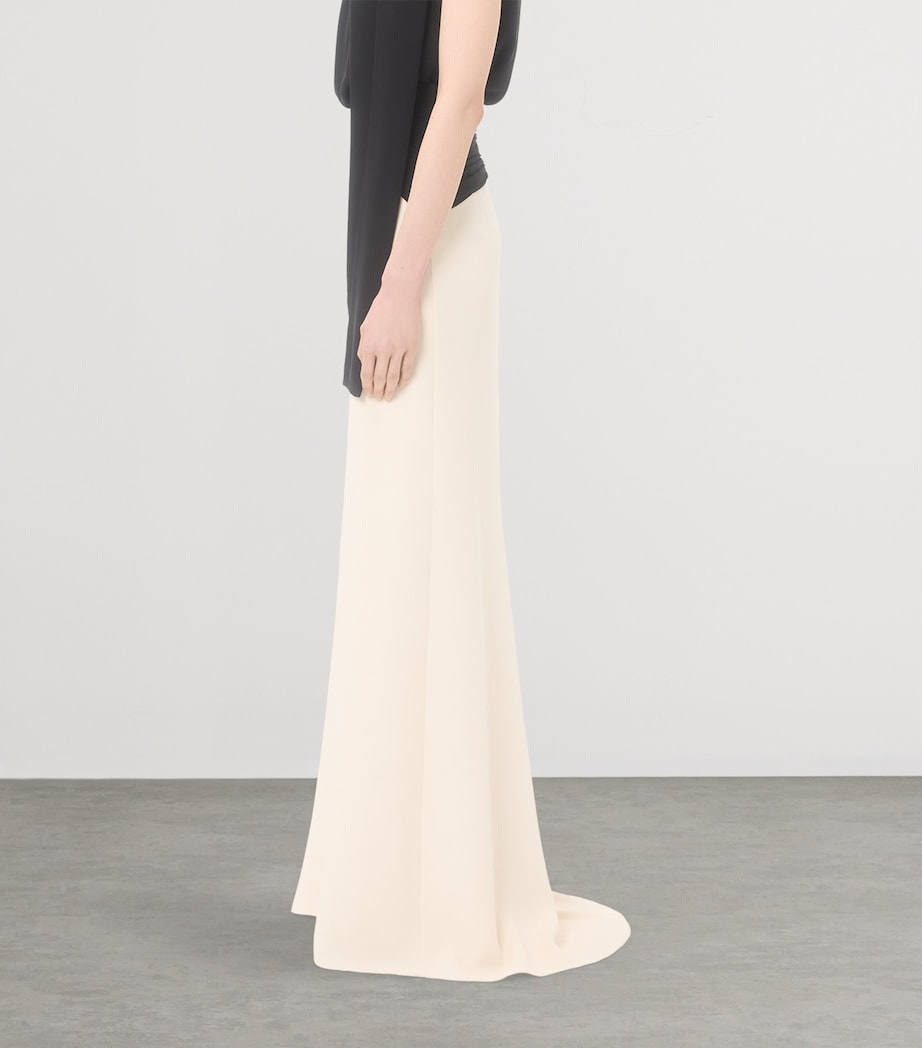 Valentino Womens Silk Gathered-Waist Maxi Skirt Image 3