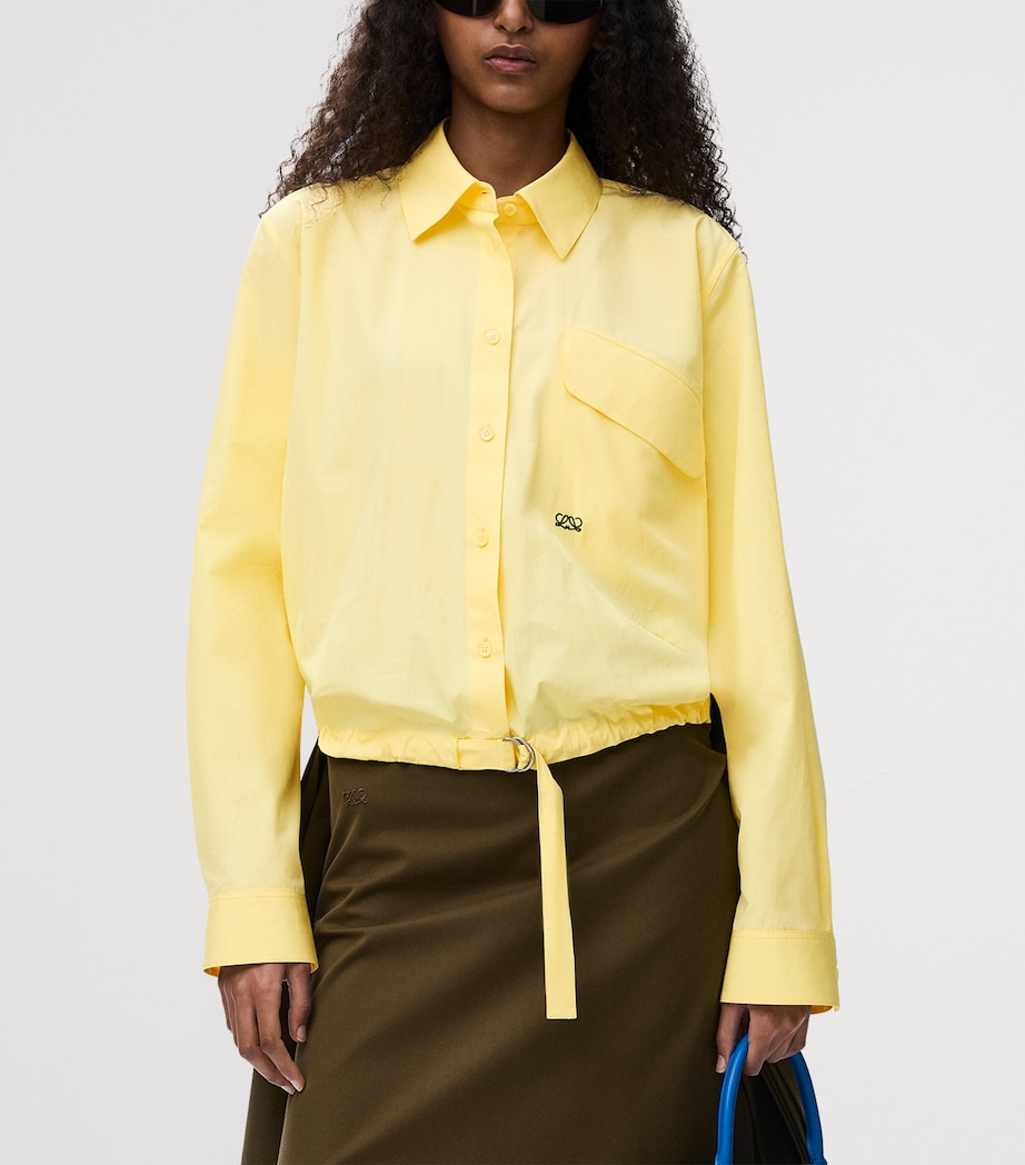 Drawstring-Hem Shirt LIGHT YELLOW Image 3