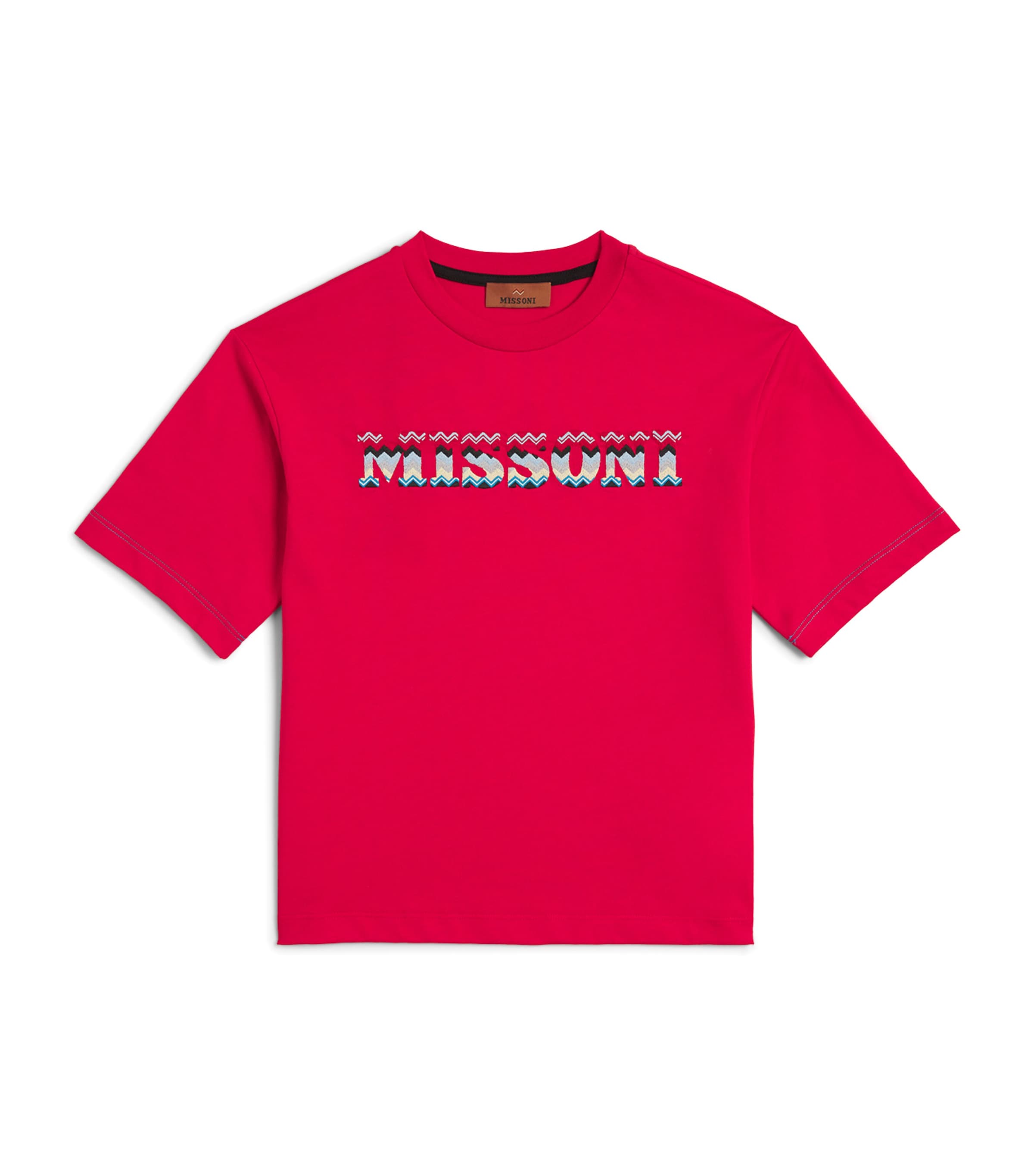 Shop Missoni Cotton Logo T-shirt In Red